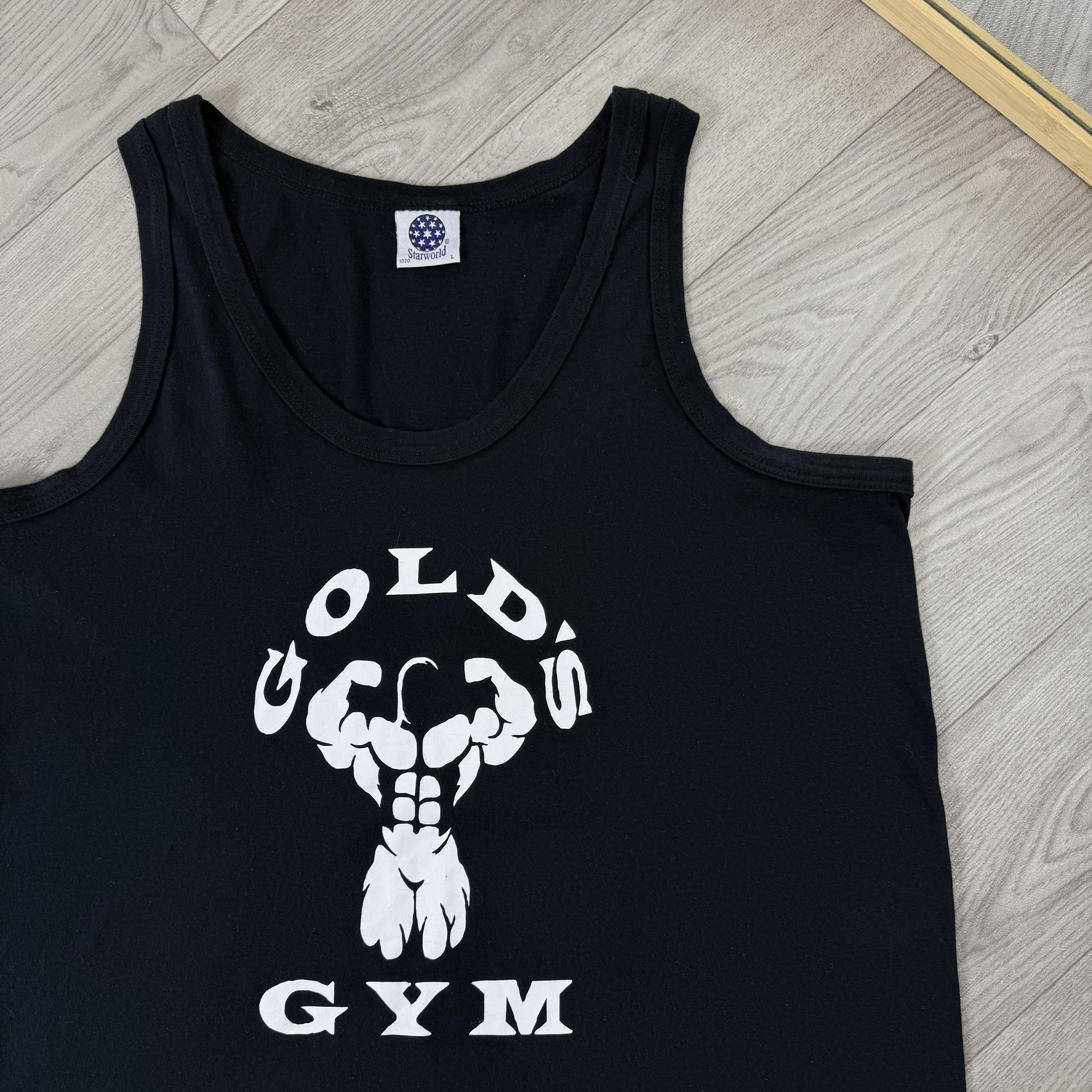 Vintage Vintage Gold's Gym 90s Graphic Black Tank Top M Size US M / EU 48-50 / 2 - 2 Thumbnail