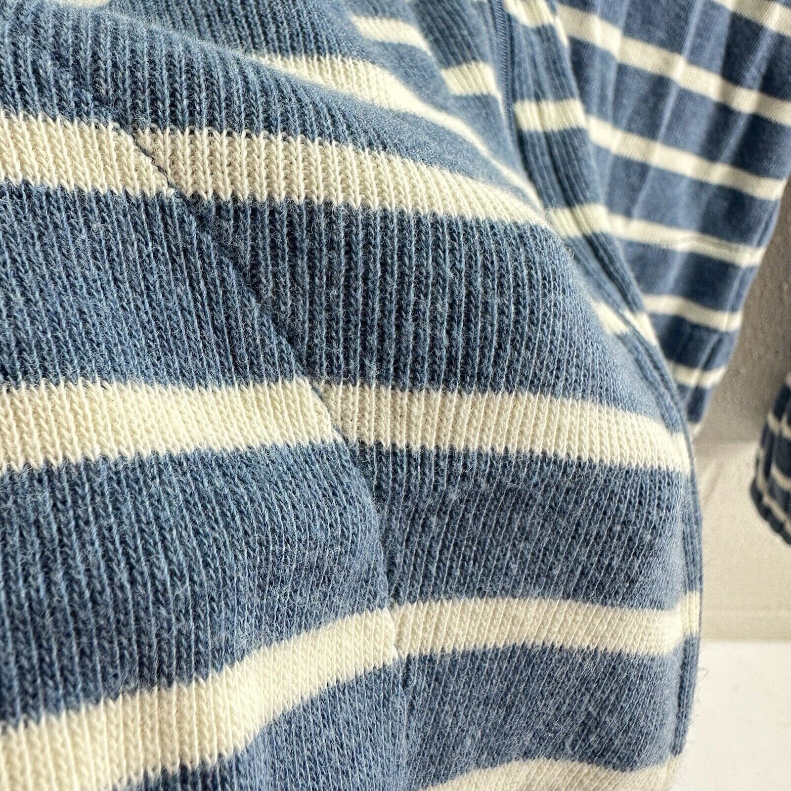 L.L. Bean VINTAGE 90s, Y2K L.L.Bean Blue Striped Zipper Hoodie Rugby M Size US M / EU 48-50 / 2 - 2 Thumbnail