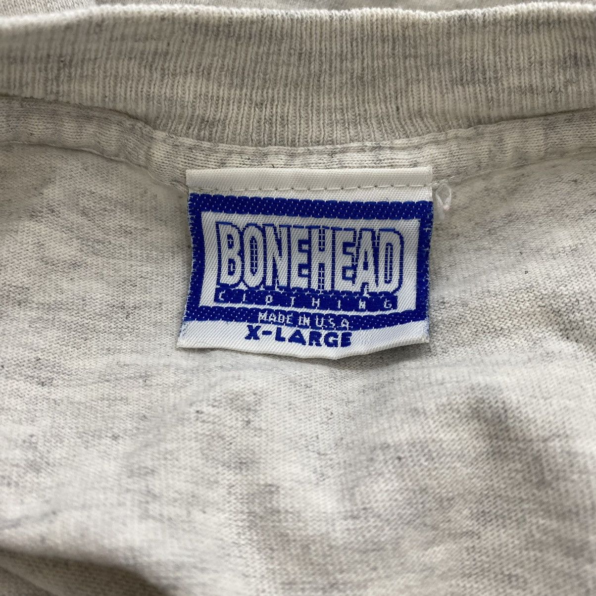 Vintage Vintage 90s BONEHEAD CLUB USA Brand Print Grey Short Sleeve Size US XL / EU 56 / 4 - 4 Thumbnail