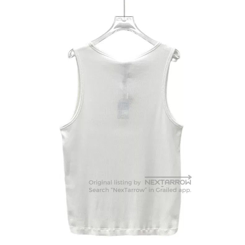 Loewe Loewe White logo embroidered cotton round neck sleeveless Size L / US 10 / IT 46 - 2 Thumbnail