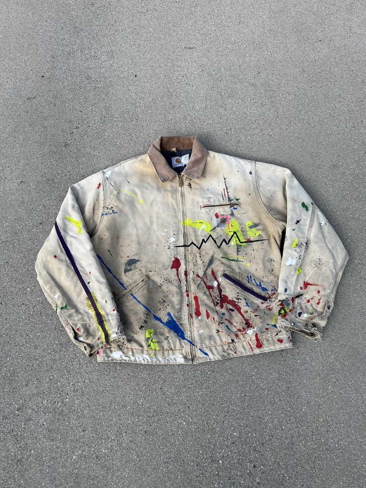 Carhartt Vintage Carhartt Detroit Jacket Thrashed Distressed Sun Fade Size US XL / EU 56 / 4 - 9 Thumbnail