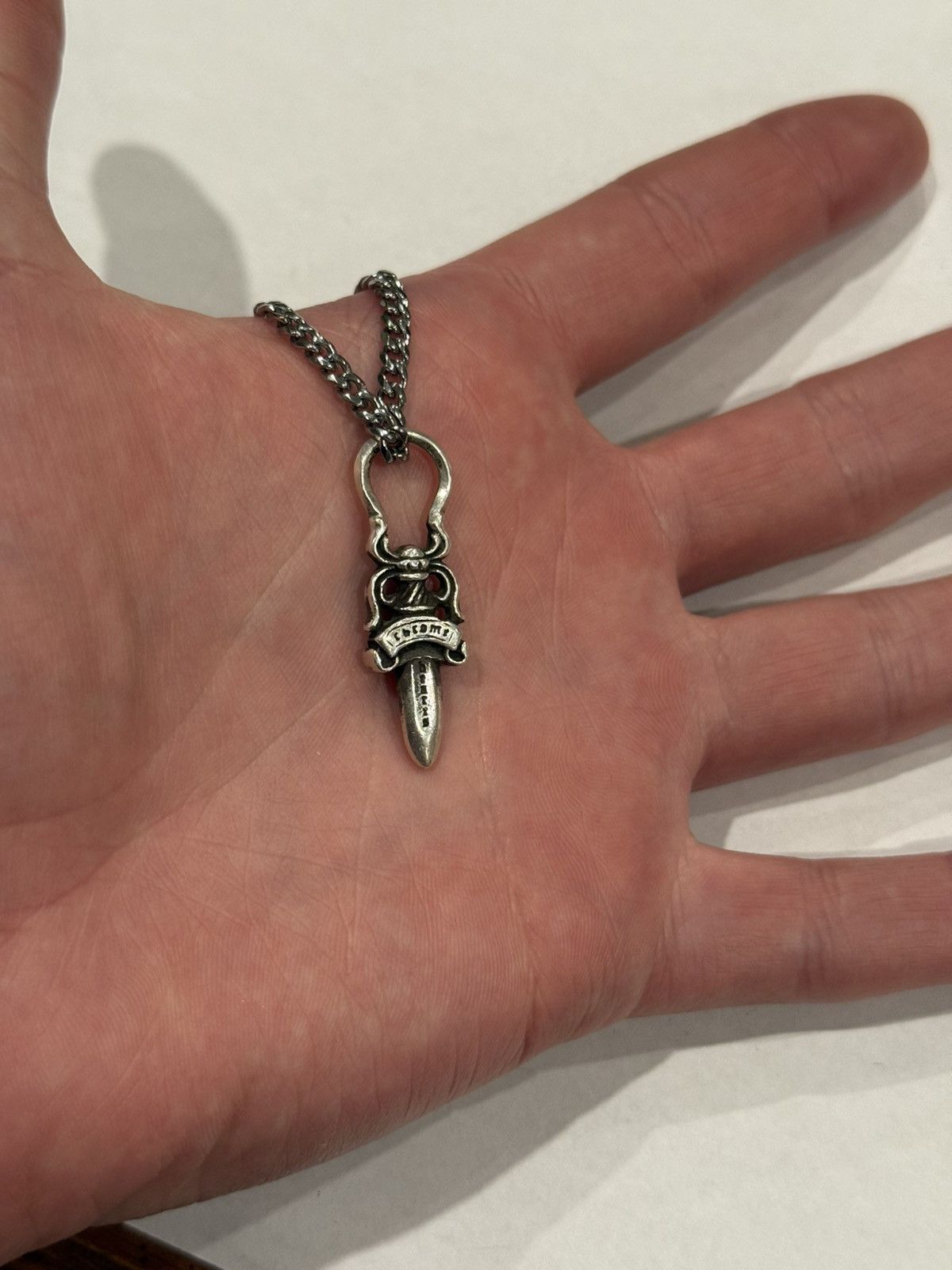 Chrome Hearts Chrome Hearts Dagger Pendant Silver Cuban Chain Necklace 925 Size ONE SIZE - 3 Thumbnail