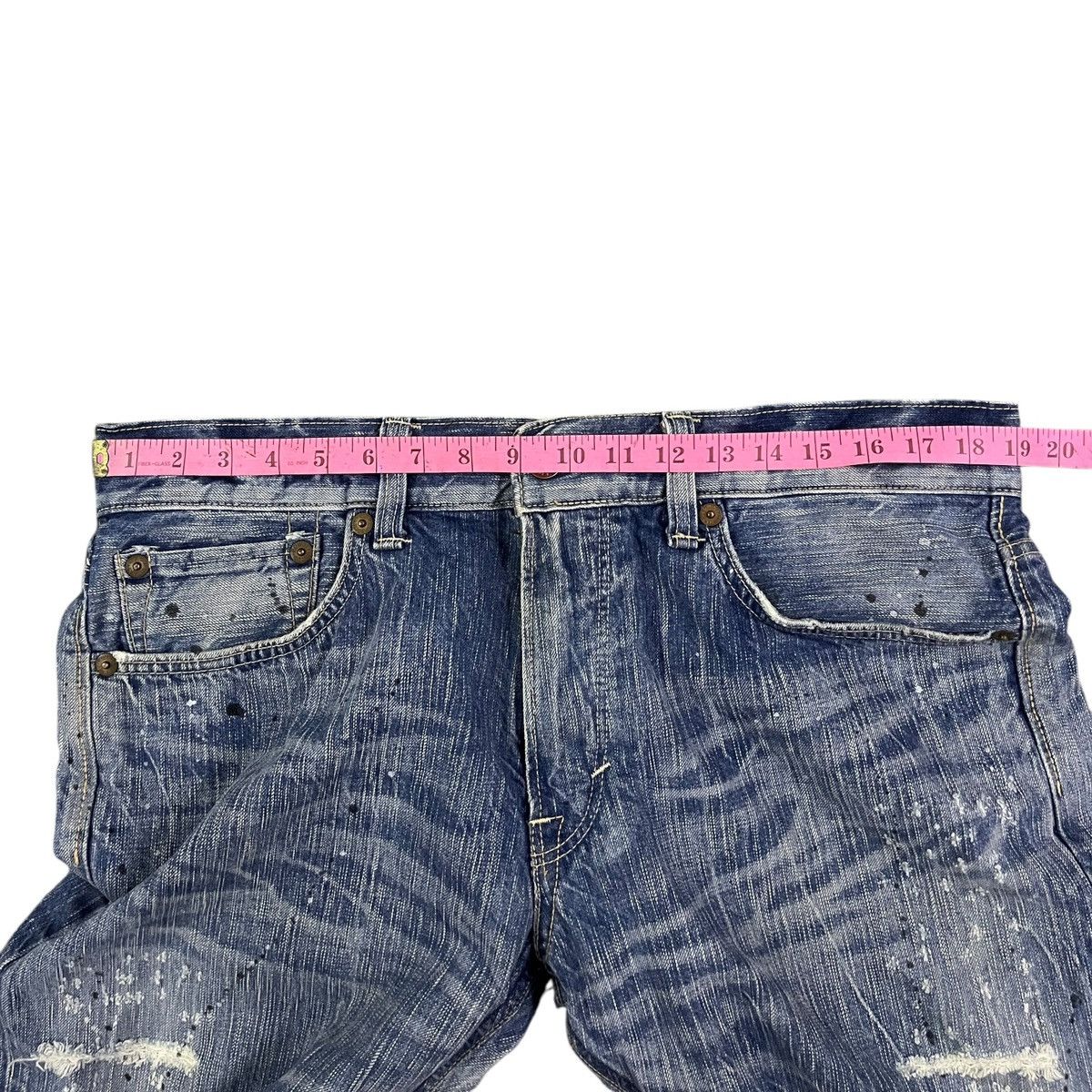 Edwin × Japanese Brand EDWIN 503 BLUE TRIP DISTRESSED PAINTED JEANS Size US 37 - 13 Thumbnail