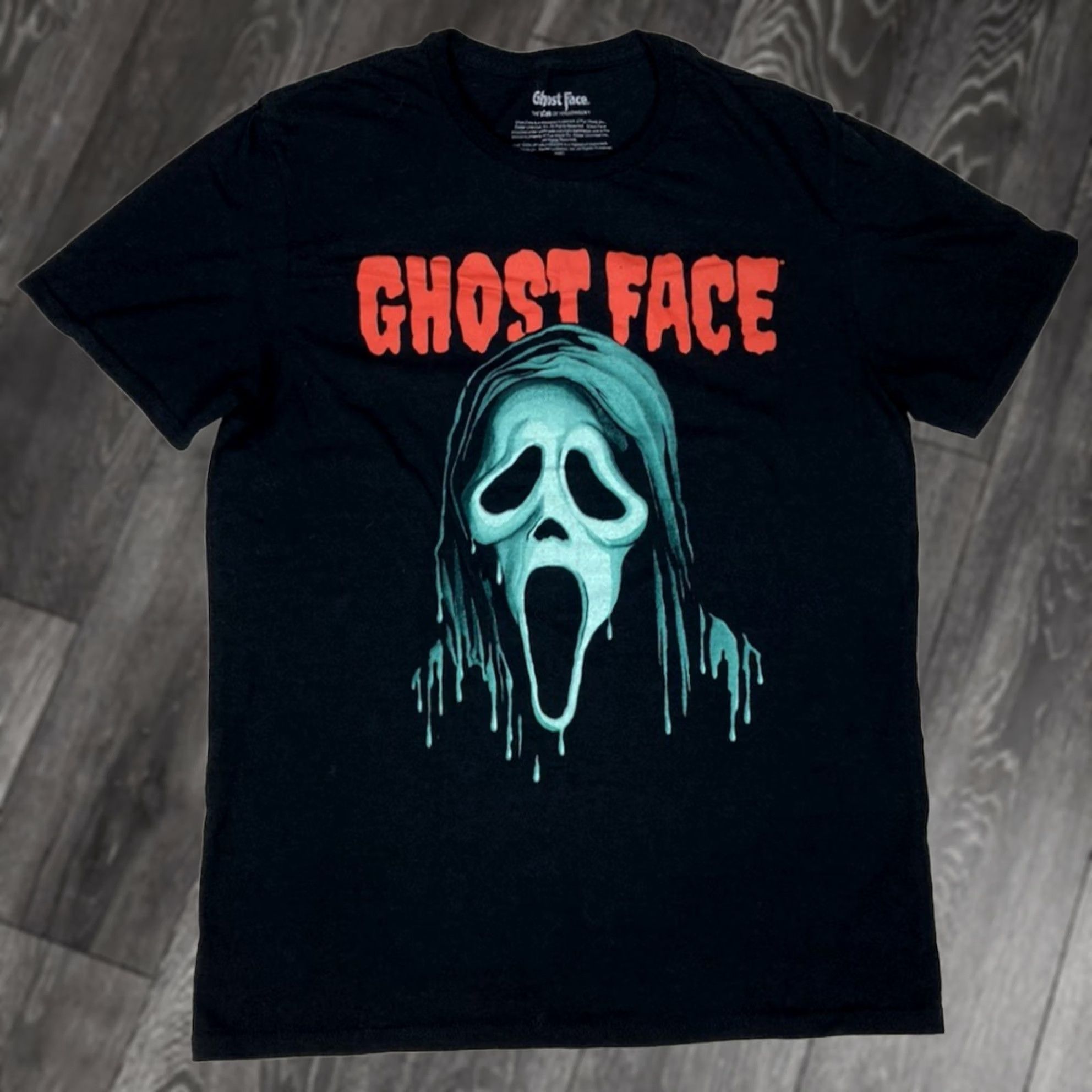 Vintage Ghost Face Halloween Graphic T-shirt Men Medium Black Short Sleeve Size US M / EU 48-50 / 2 - 1 Thumbnail