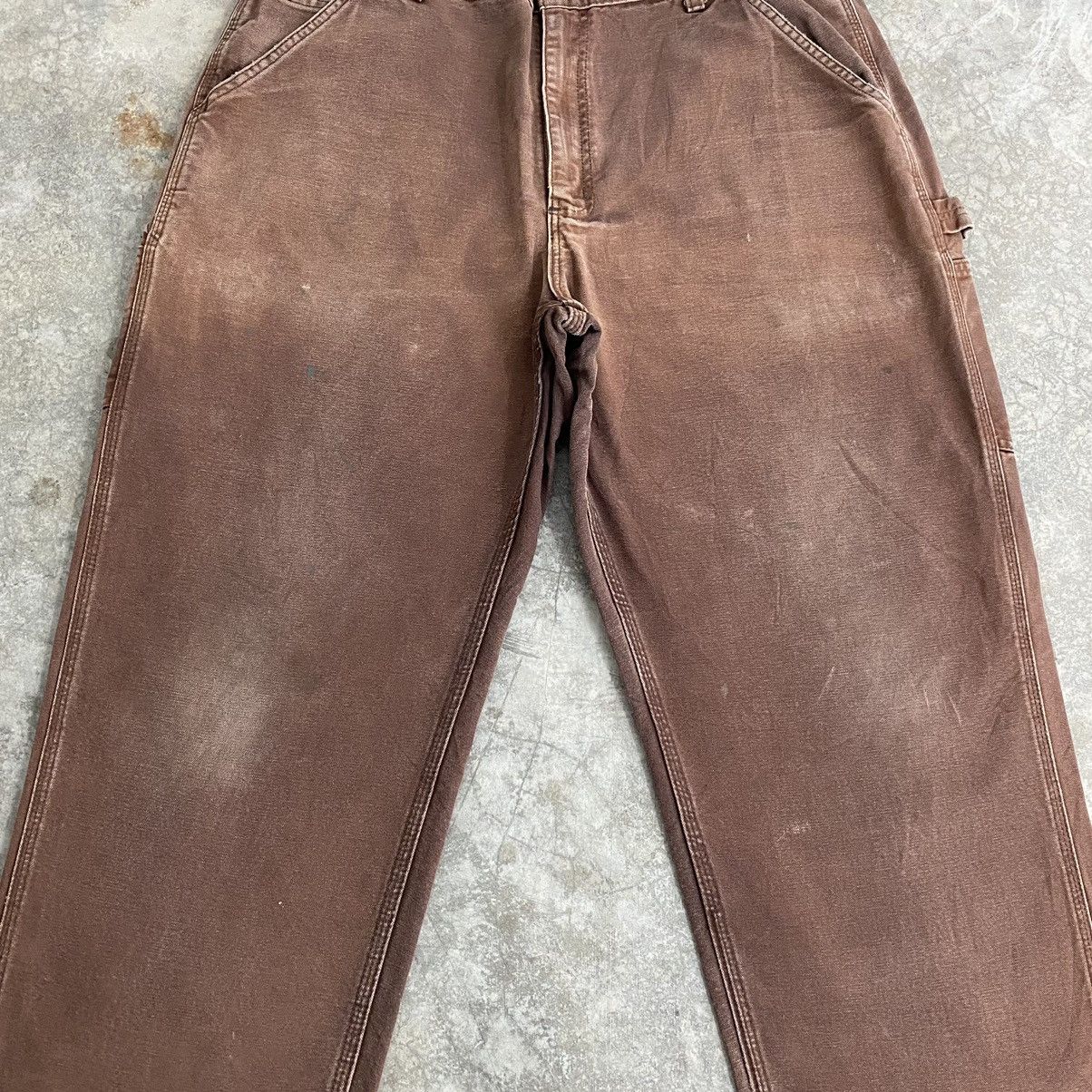 Carhartt Vintage Carhartt Faded Brown Carpenter Workwear Pants Size US 38 / EU 54 - 9 Thumbnail