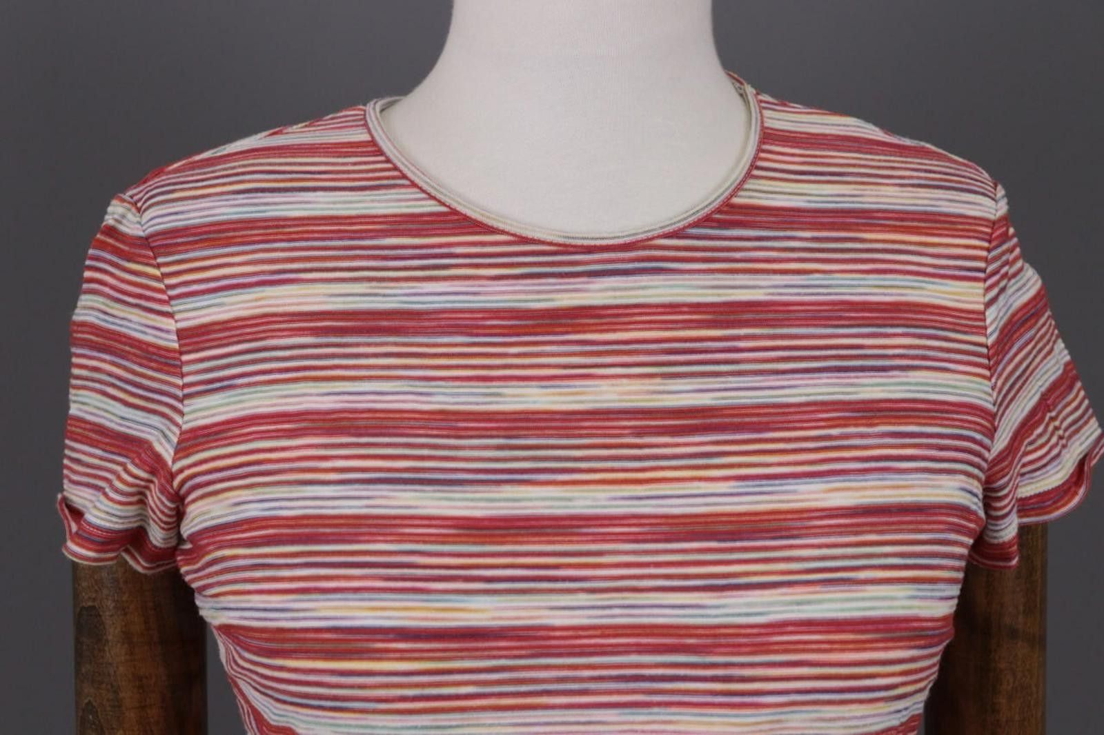 Missoni Missoni Multicolor Striped Short Sleeve Sumeer Top T-Shirt Size M / US 6-8 / IT 42-44 - 3 Thumbnail