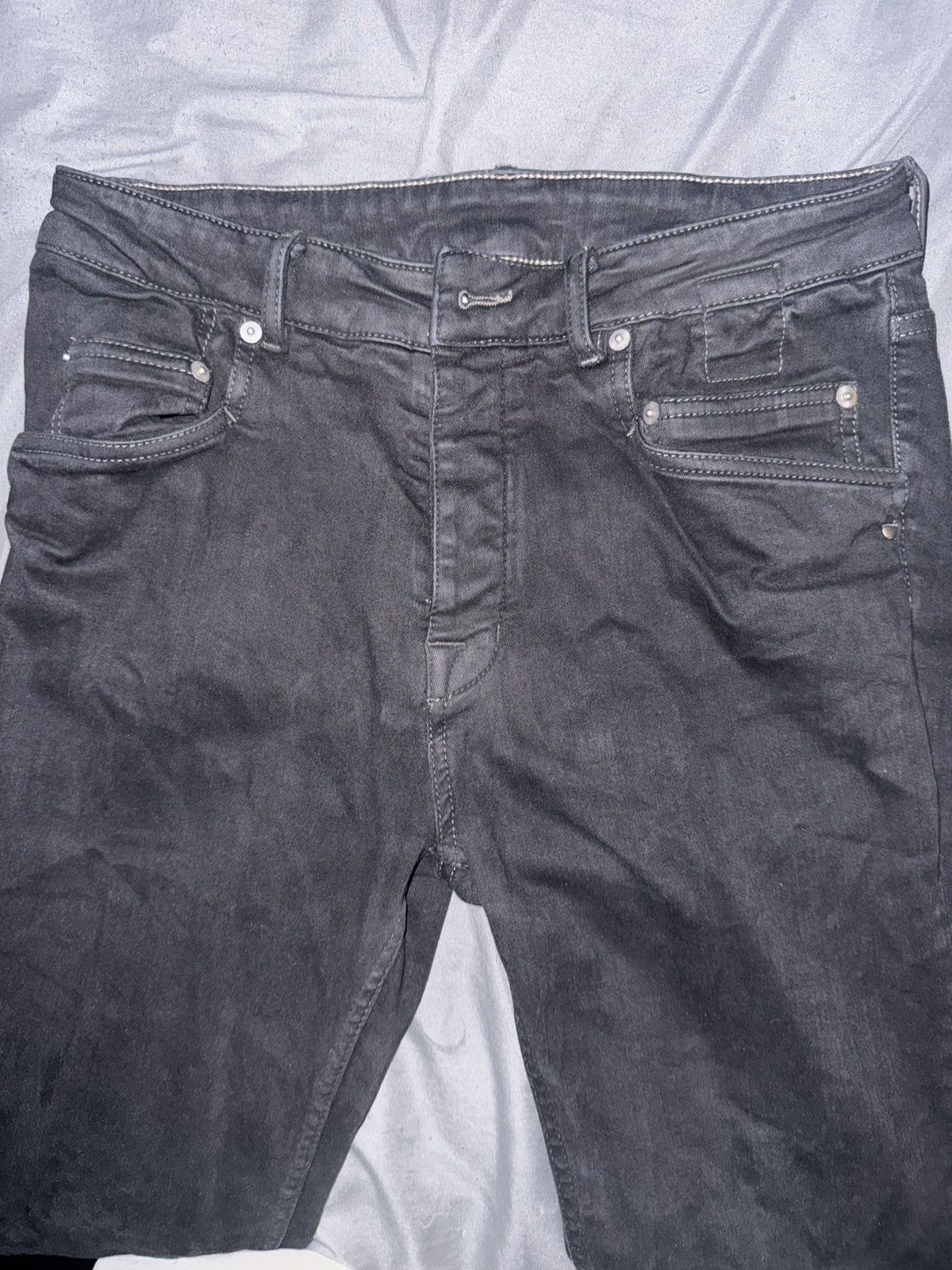 Rick Owens × Rick Owens Drkshdw RICK OWENS Black Tyrone Cut Jeans 