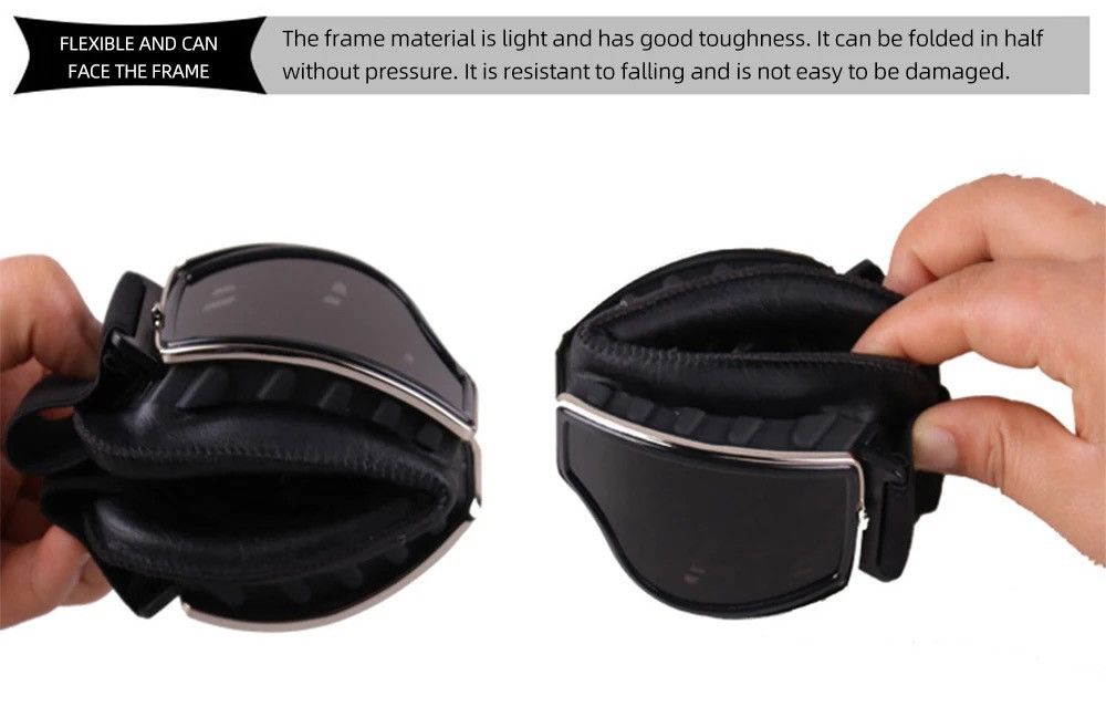 Designer Retro Glasses Windproof Motorcycle Helmet Glasses Sunglasses Size ONE SIZE - 4 Thumbnail