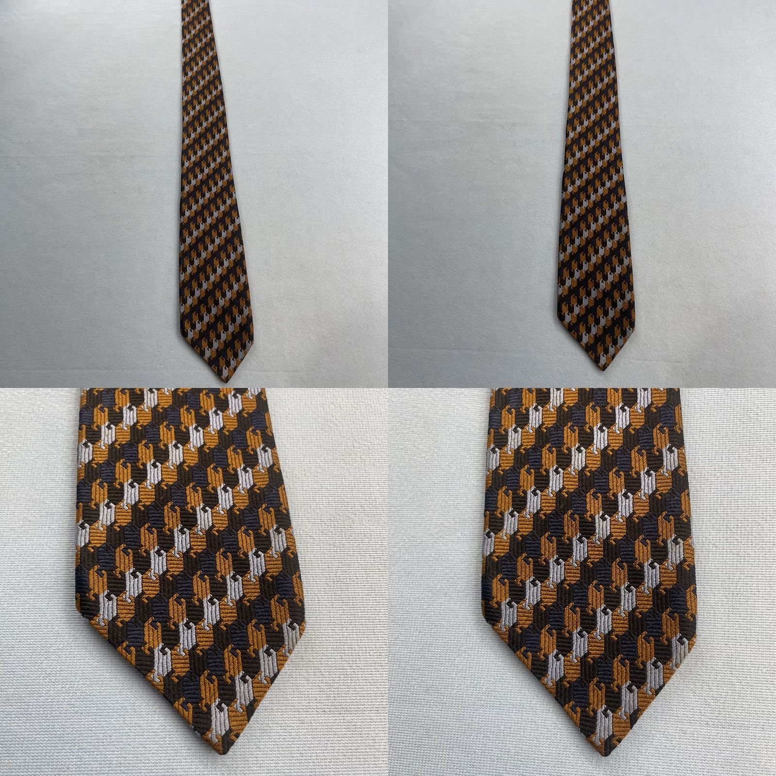 Vintage Vtg 60s Woven Tie Optical Key Checkerboard Geometric Navy Blue Orange White 3x54 Capsule Necktie Size ONE SIZE - 8 Thumbnail