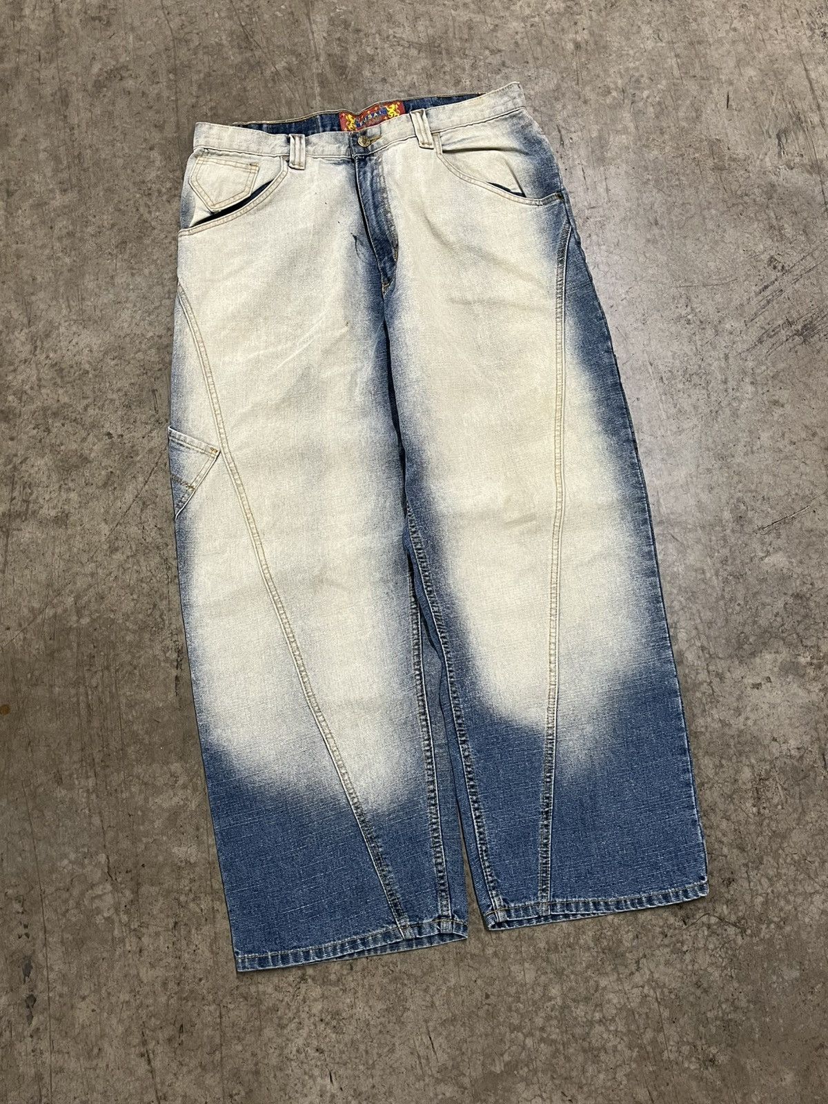 Southpole × Vintage Y2K faded wash baggy fit wide leg denim southpole Jnco rare Size US 34 / EU 50 - 4 Thumbnail