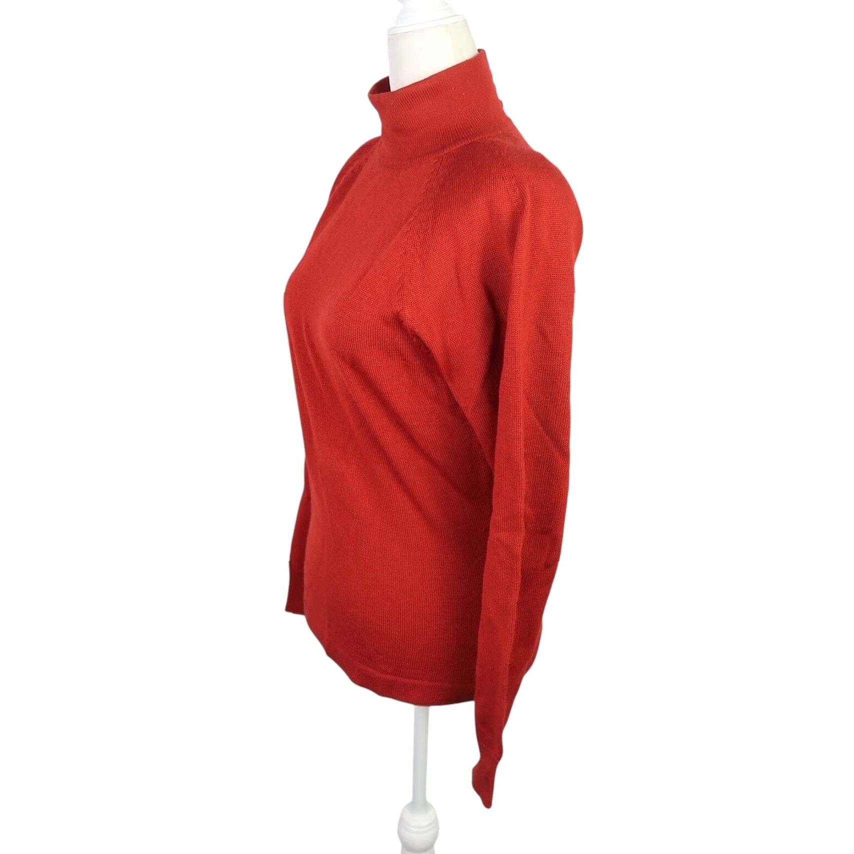 Anne Klein VINTAGE Anne Klein II Rust Red Wool Blend Turtleneck Sweater M Women Long Sleeve Pullover 90s 80s Pattern Solid Fall Winter Size M / US 6-8 / IT 42-44 - 3 Thumbnail