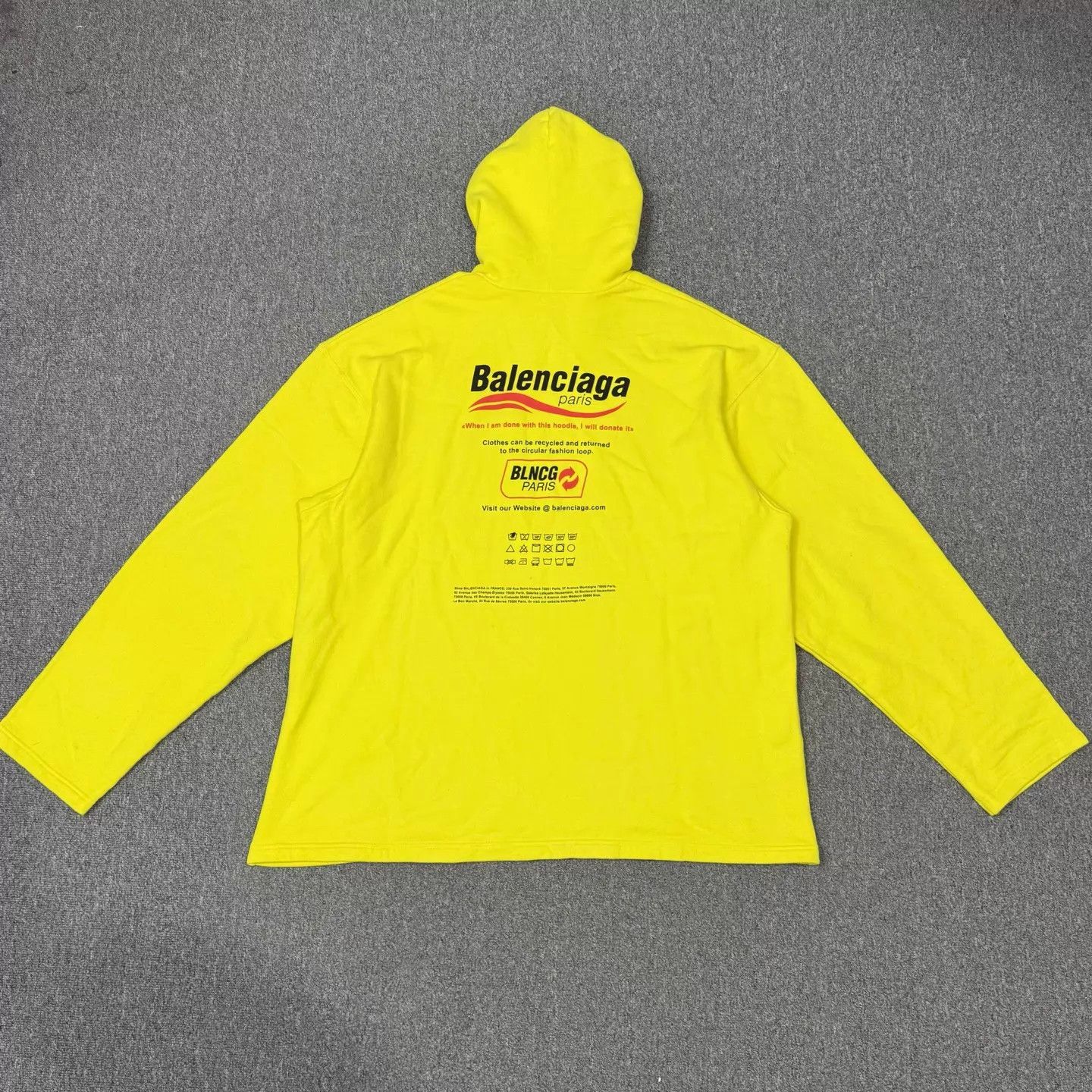 Balenciaga Balenciaga Yellow Eco Hoodie S 99 New Size S / US 4 / IT 40 - 2 Thumbnail