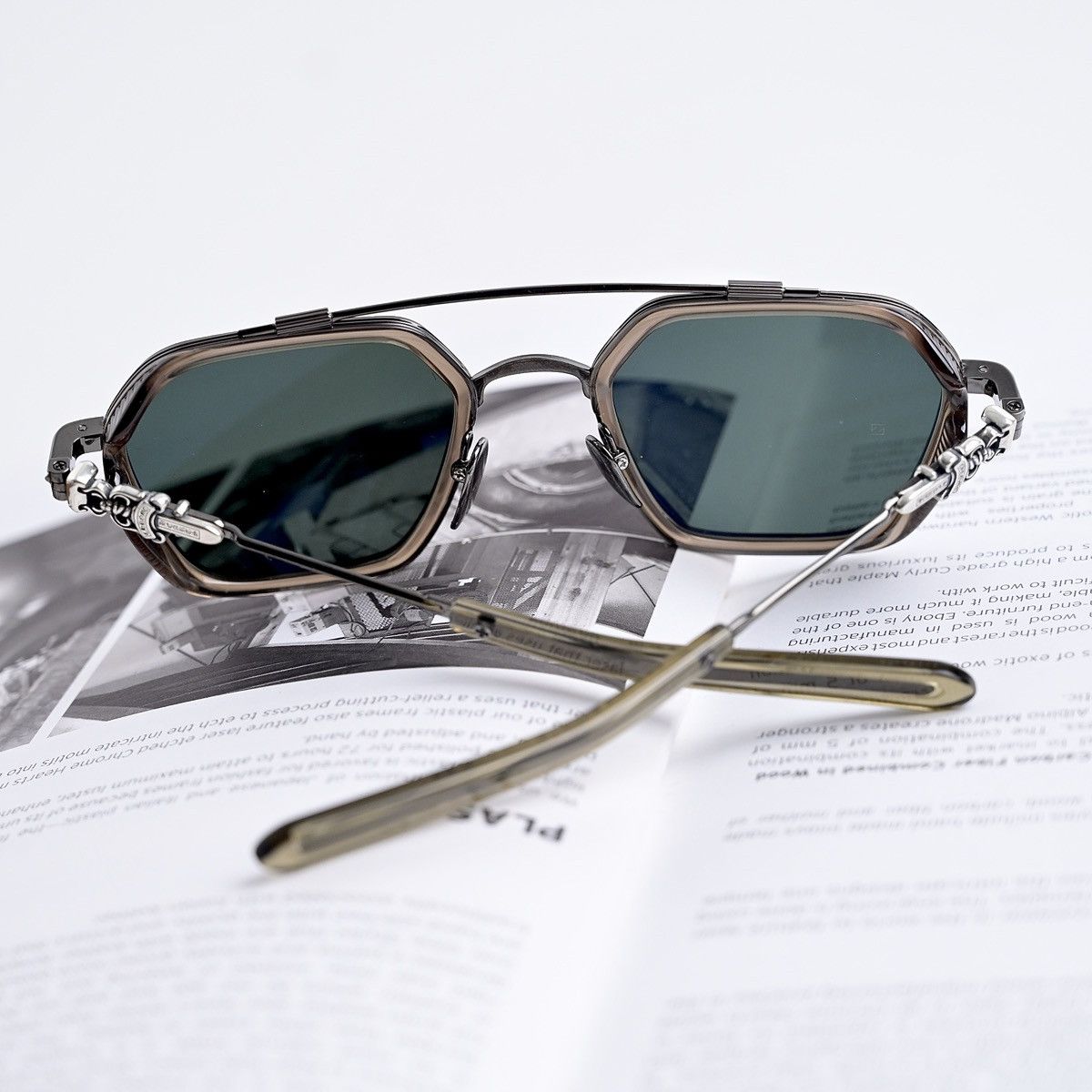 Chrome Hearts CHROME HEARTS HOTATION ARMY/GUNMETAL-ARMY SUNGLASSES Size ONE SIZE - 4 Thumbnail