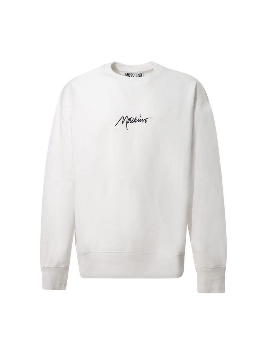 Moschino o1y0225 Logo Crewneck Sweatshirt in White Size US M / EU 48-50 / 2 - 1 Thumbnail