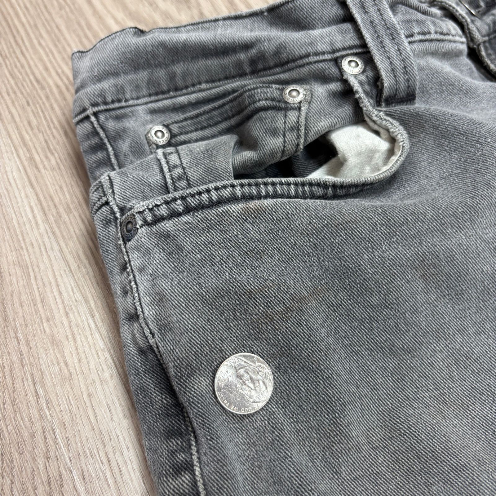Nudie Jeans Nudie Jeans Co Thin Finn Superused Grey Denim Jeans 33x31 Size US 33 - 15 Thumbnail