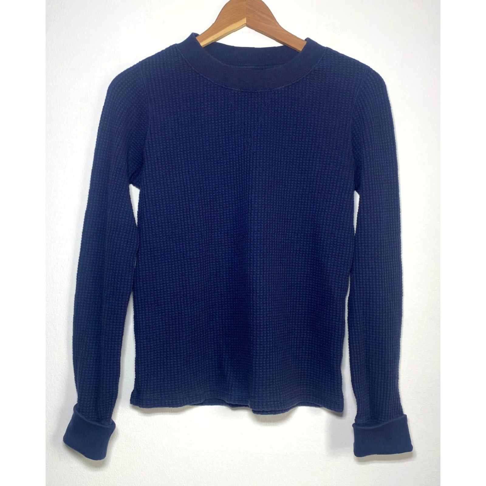 Faherty Faherty Women's Waffle Yule Crew Shirt in Midnight Blue S Navy Crew Neck Pullover Thermal Casual Basic Classic 90s Mens Womens Girls Boys Size S / US 4 / IT 40 - 3 Thumbnail