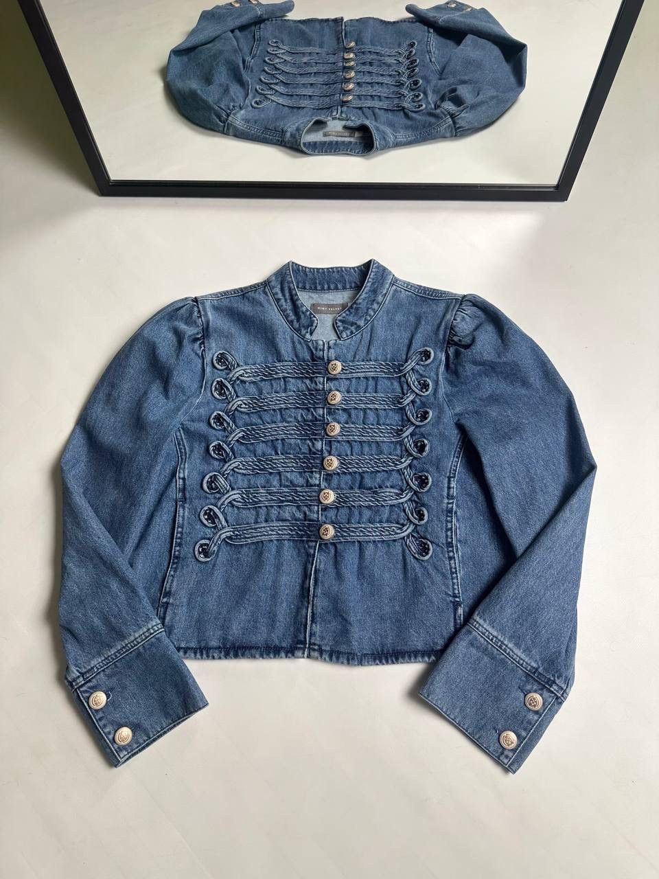 Japanese Brand Vintage Denim Hedi Slimane Napoleon Military Gothic Jacket Size L / US 10 / IT 46 - 1 Thumbnail