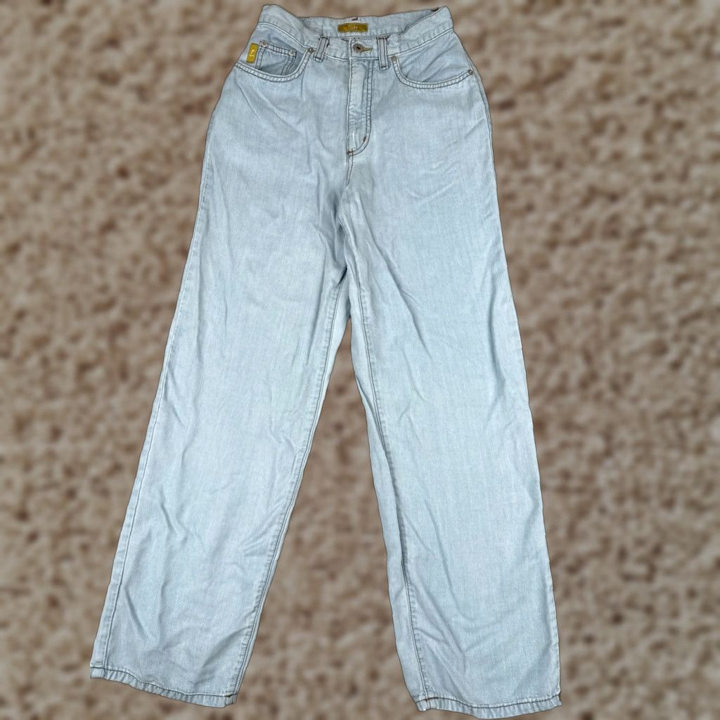 Vintage Vintage Pulp Women’s Wide Leg Jeans 26x31 High Rise Blue Denim 100% Cotton Retro 90s Size 27" / US 4 / IT 40 - 1 Thumbnail