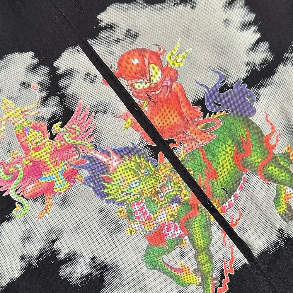 Vintage Men's cartoon pattern printed casual long-sleeved shirt Size US M / EU 48-50 / 2 - 4 Thumbnail
