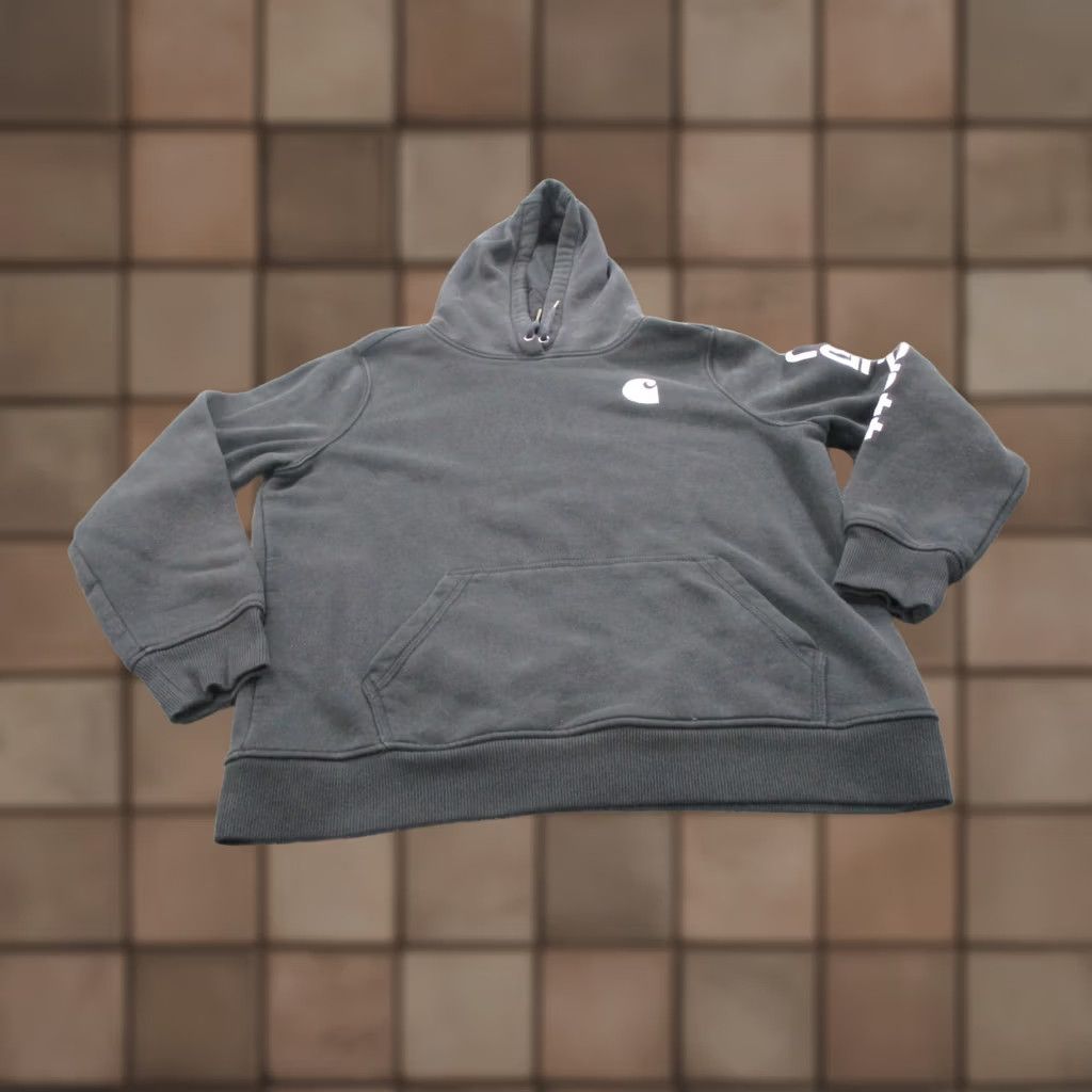 Carhartt Carhartt Hoodie Women L Black Relaxed Pullover Hooded Pockets Thermal Knit Sweatshirt Style: Pullover, Activewear, Workwear Mens Womens Girls Boys Size L / US 10 / IT 46 - 1 Thumbnail