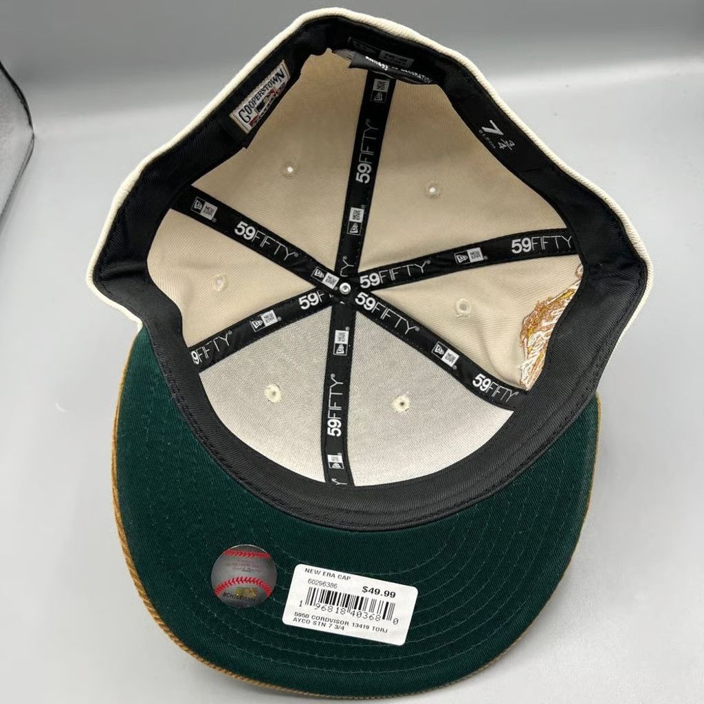 New Era Toronto Blue Jays Hat Men 7 3/4 Brown Corduroy Fitted Cap Size ONE SIZE - 6 Thumbnail