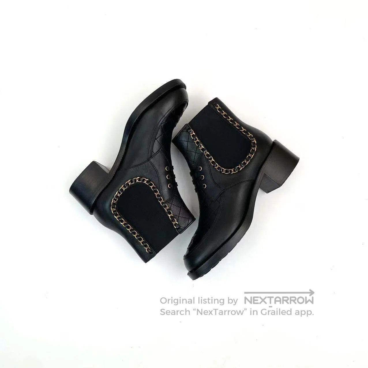 Chanel Chanel Double C logo chain adorned booties| Size US 5.5 / IT 35.5 - 4 Thumbnail