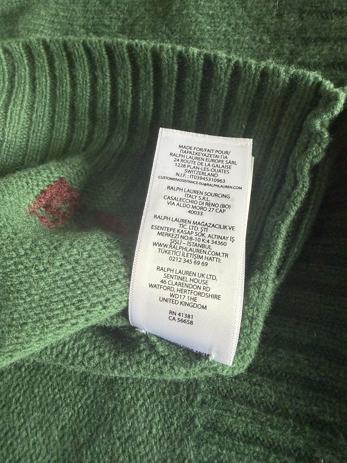 Polo Ralph Lauren Polo Bear Sweater in Wool/Cashmere Green Medium Size US M / EU 48-50 / 2 - 10 Thumbnail