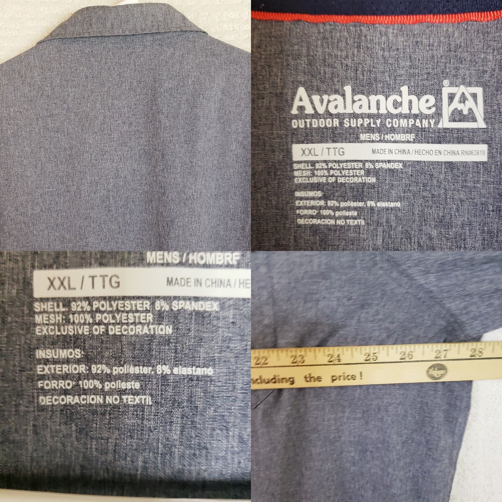 Avalanche Avalanche Men's Button-Up Shirt Short Sleeve Gray 2XL Quick Dry Polyester Spandex Modern Casual Workwear Shirt Ladies? Size US XXL / EU 58 / 5 - 8 Thumbnail