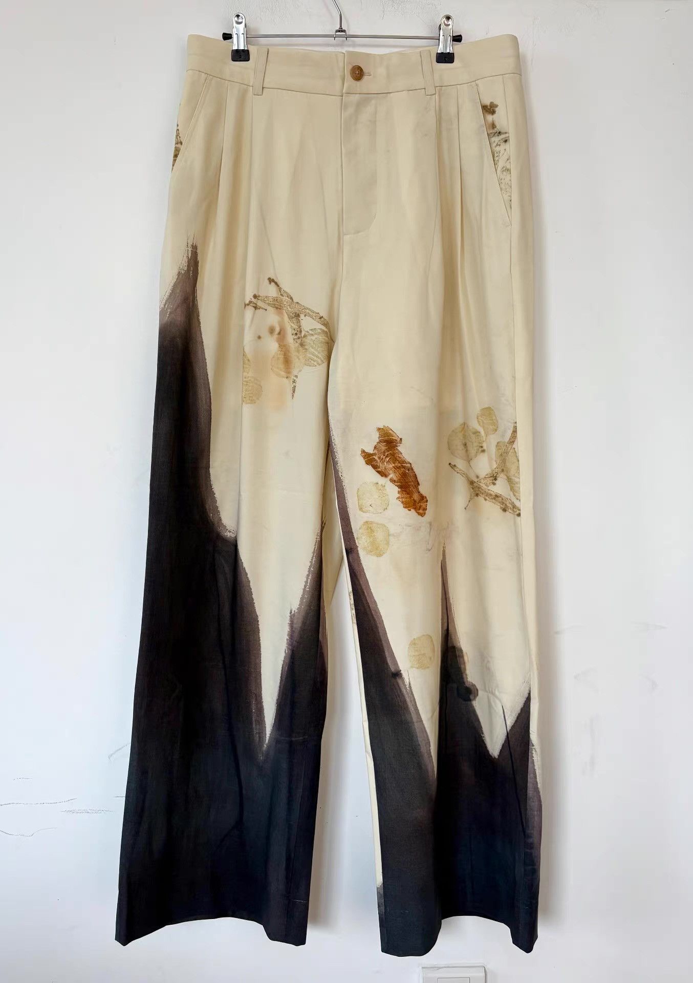 Feng Chen Wang Feng Chen Wang Men's Printed Dyed Wool Trousers Ｑ21 Size US 36 / EU 52 - 1 Thumbnail