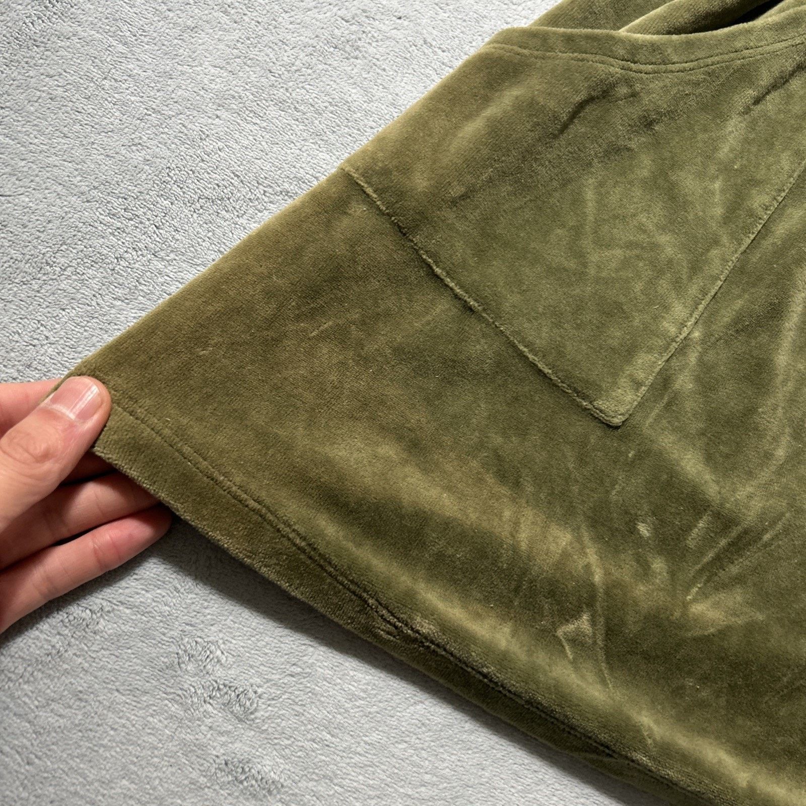 Mossimo Peplum Top Velour Dress Skirt One Piece Womens Medium Green Size 22" - 5 Thumbnail