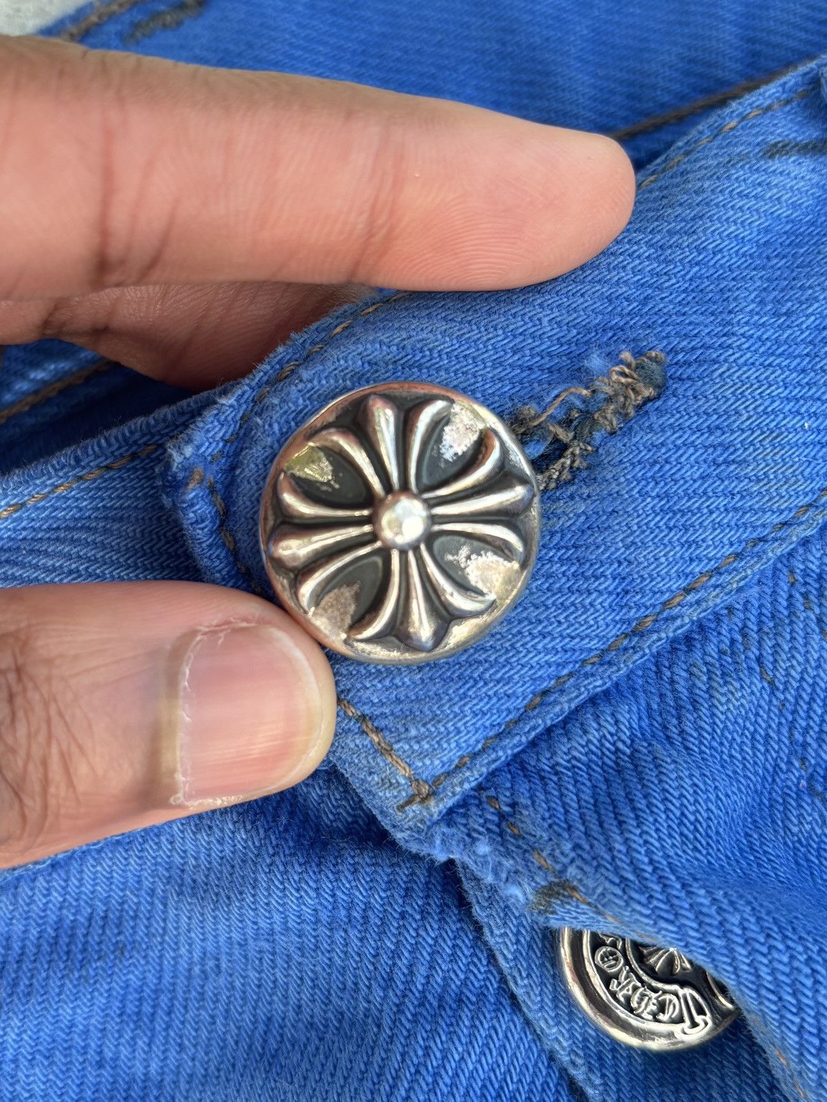 Chrome Hearts Chrome Hearts Blue London Exclusive Jeans Size US 33 - 7 Thumbnail