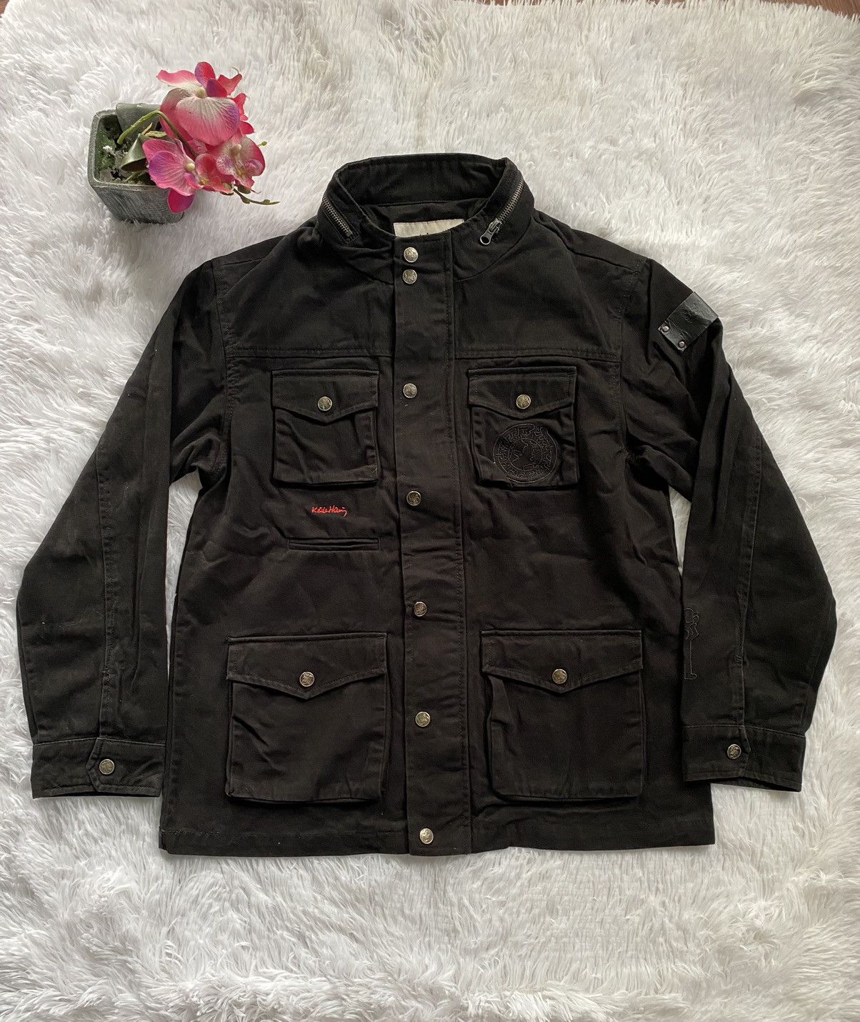 image of Keith Haring Multipocket Jacket in Black, Men's (Size Medium)