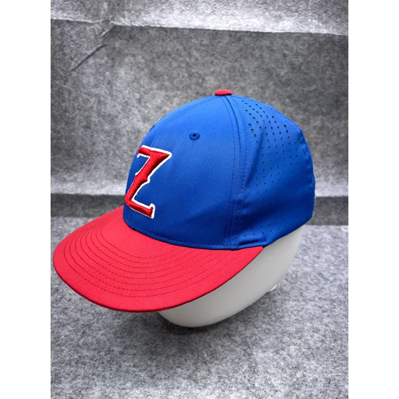 Vintage VINTAGE Pacific Headwear Hat Cap Fitted Adult Medium Blue Red Polyester Blend Size ONE SIZE - 4 Thumbnail