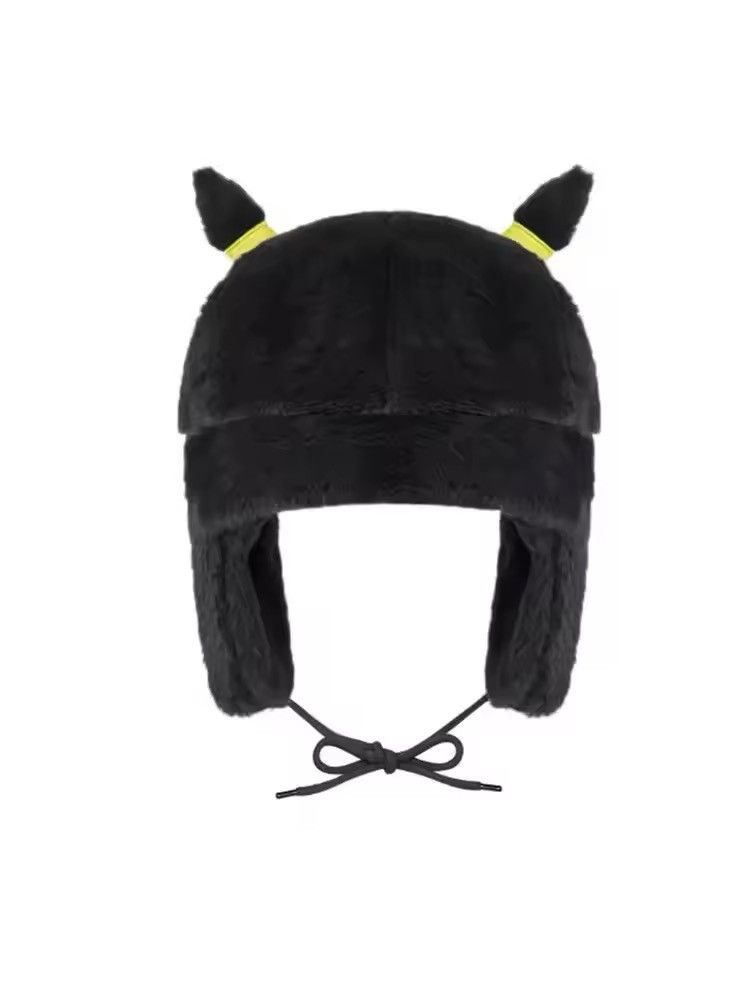 Japanese Brand × Vintage Y2K Cartoon Anime Black Umbreon Ushanka Cute Winter Hat Size ONE SIZE - 2 Thumbnail