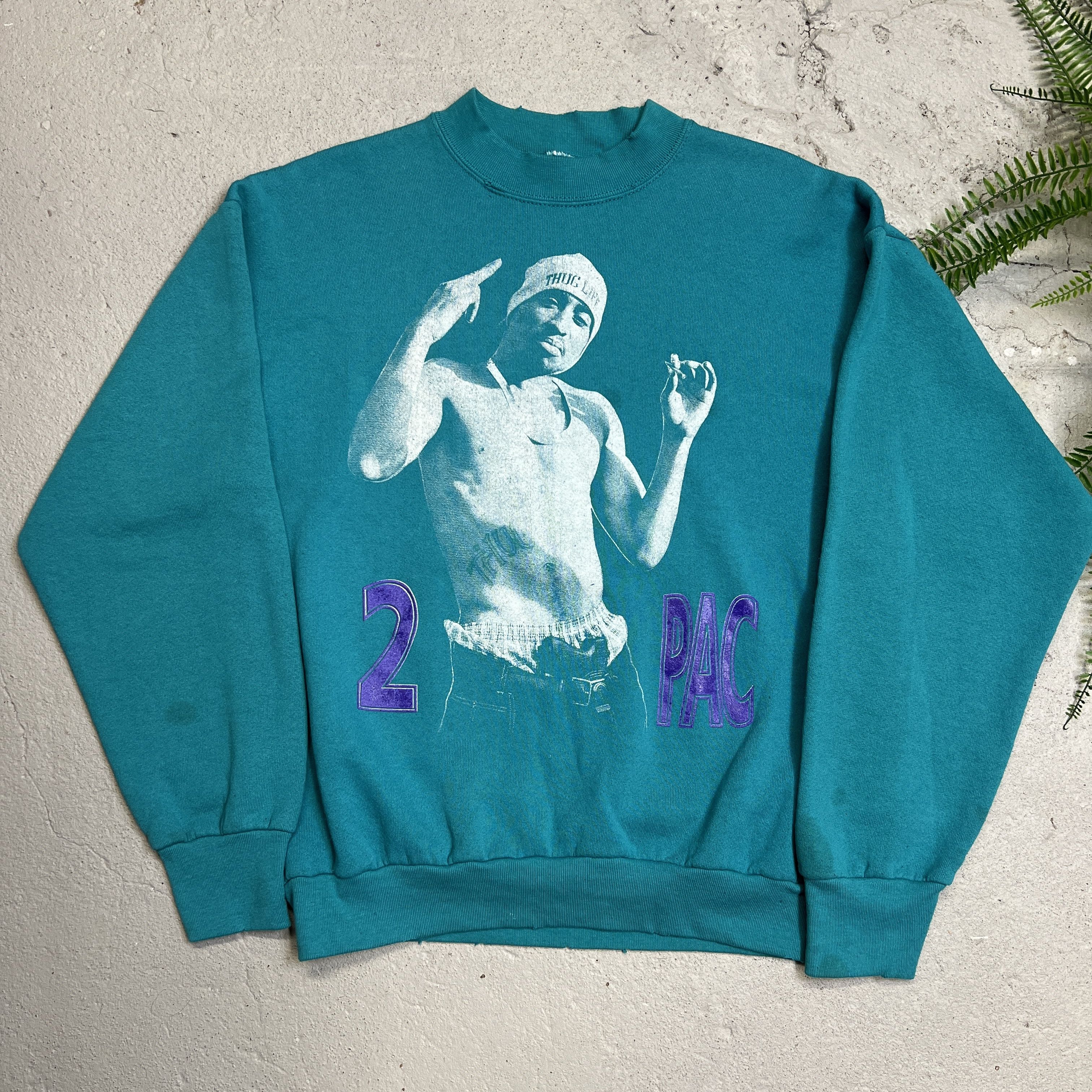 Vintage 1990s 2Pac "I get a round" Rare Teal Graphic Crewneck Size US M / EU 48-50 / 2 - 3 Thumbnail