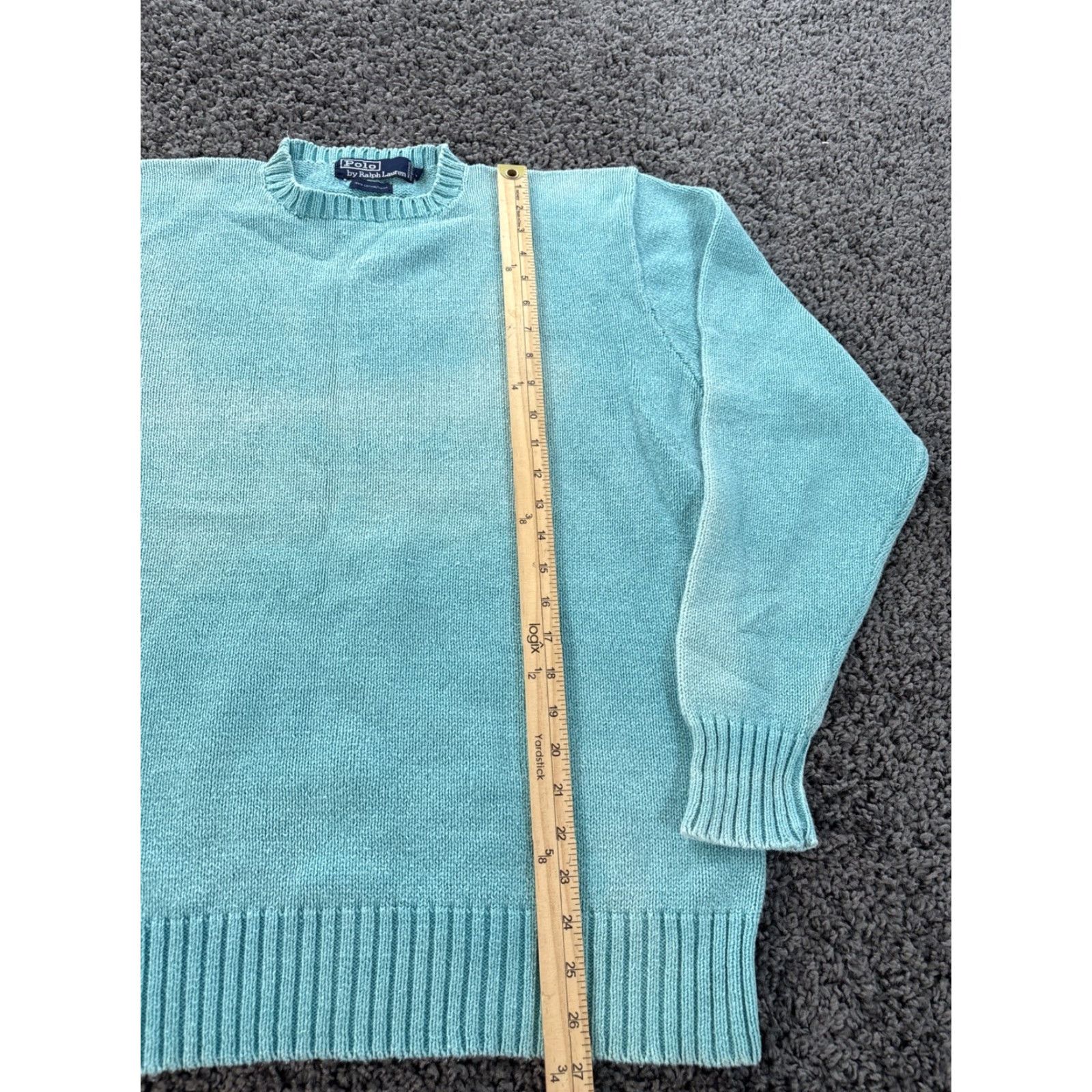 Polo Ralph Lauren VINTAGE Polo Ralph Lauren Crewneck Sweater Men XL Blue Distressed Faded Embroidered Logo 90s Classic Preppy Pullover Knit Cotton Long Sleeve Sweater Size US XL / EU 56 / 4 - 2 Thumbnail