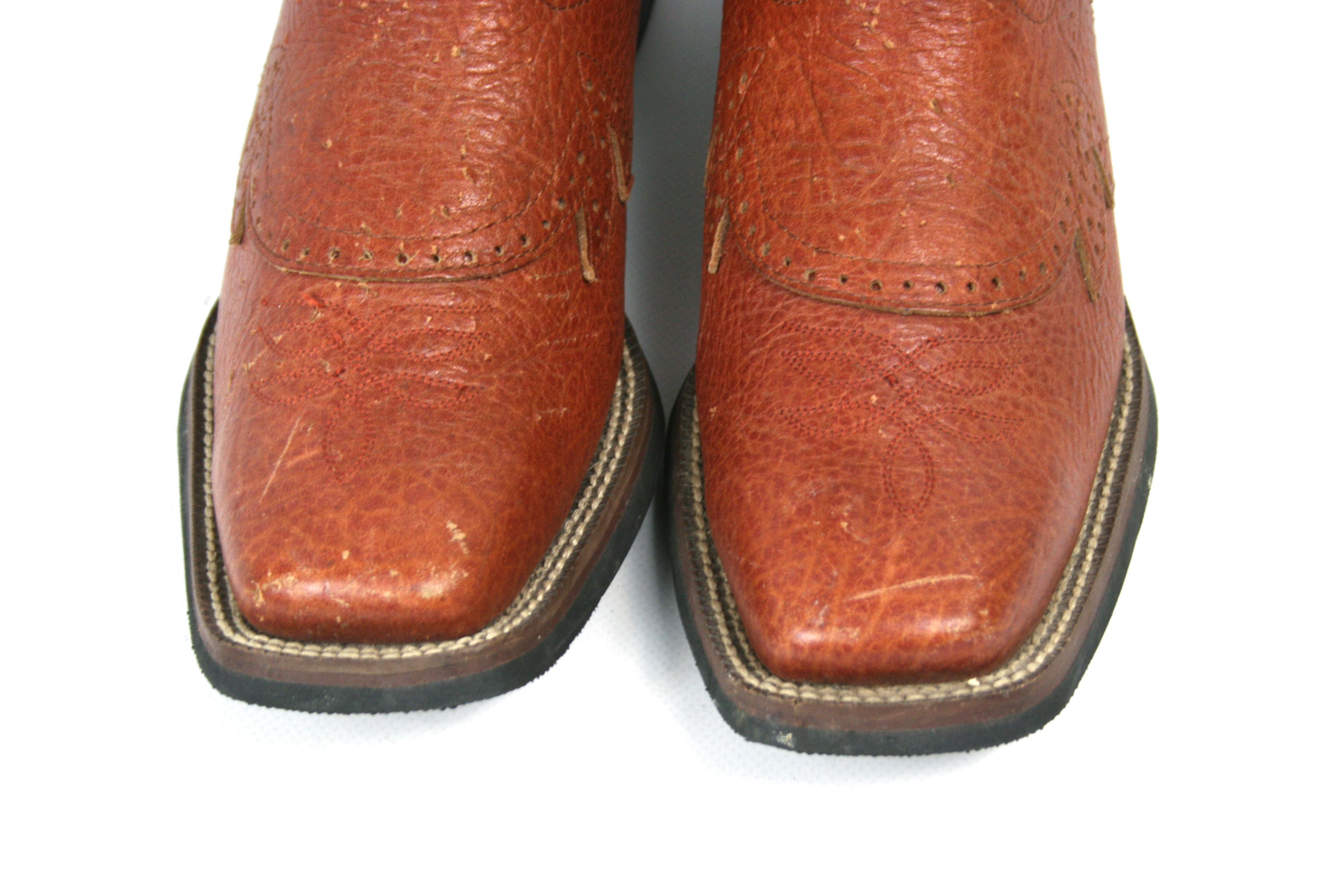 Tony Lama Cowboy Leather Square Toe Boots Size US 7.5 / EU 40-41 - 5 Thumbnail