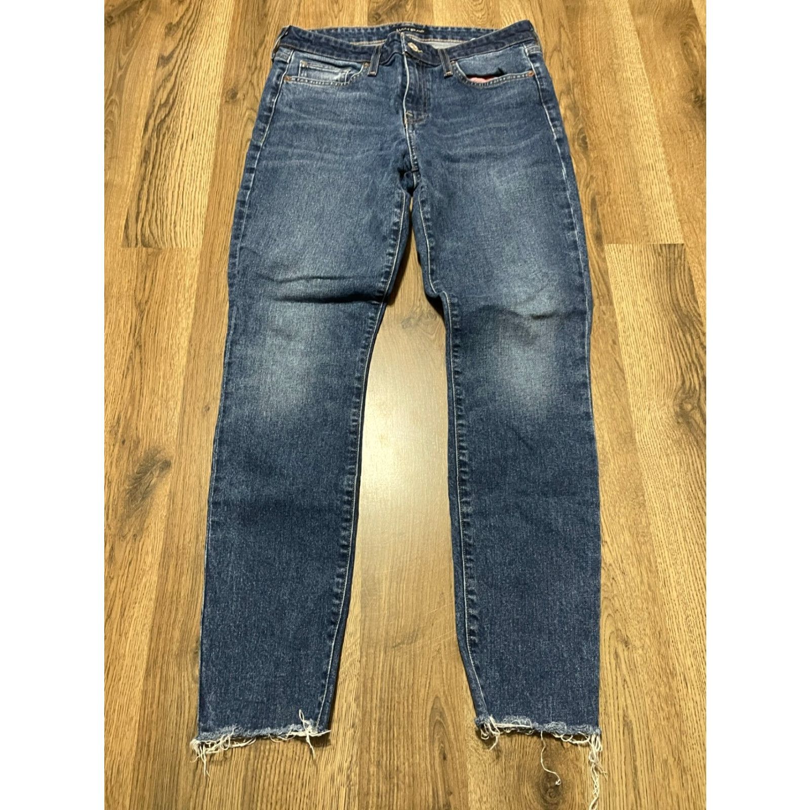Lucky Brand Lucky Brand Jeans Men 4/27 Blue Denim Raw Hem Straight Pockets Mens Size 27" / US 4 / IT 40 - 2 Thumbnail