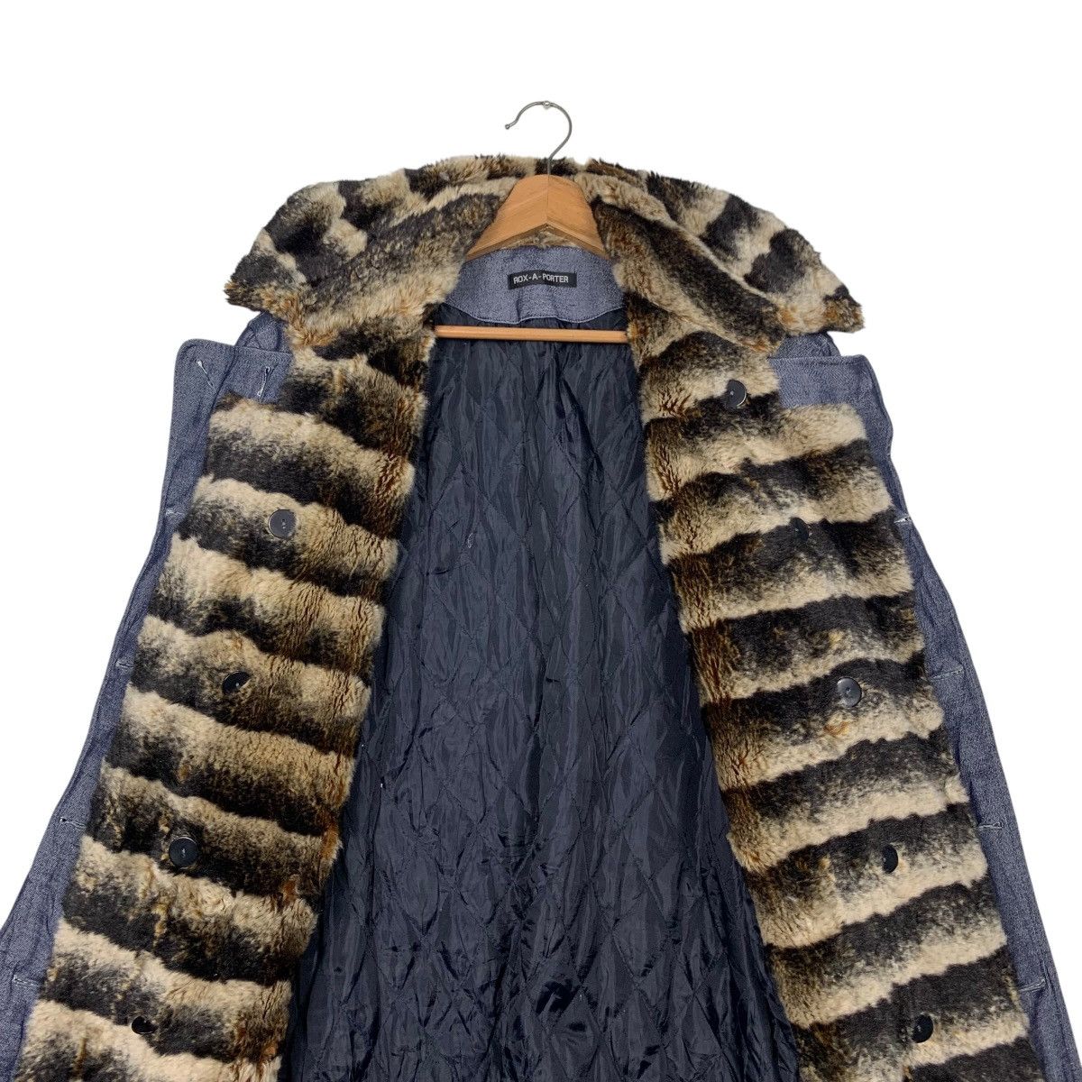 Japanese Brand Vintage ROX A PORTER Faux Fur Long Coat #2454-C110 Size L / US 10 / IT 46 - 12 Thumbnail