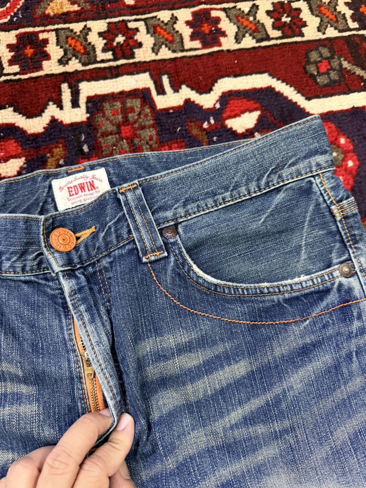 Edwin Vintage Distressed Edwin 403 XVS Denim Japanese Brand Size US 38 / EU 54 - 3 Thumbnail