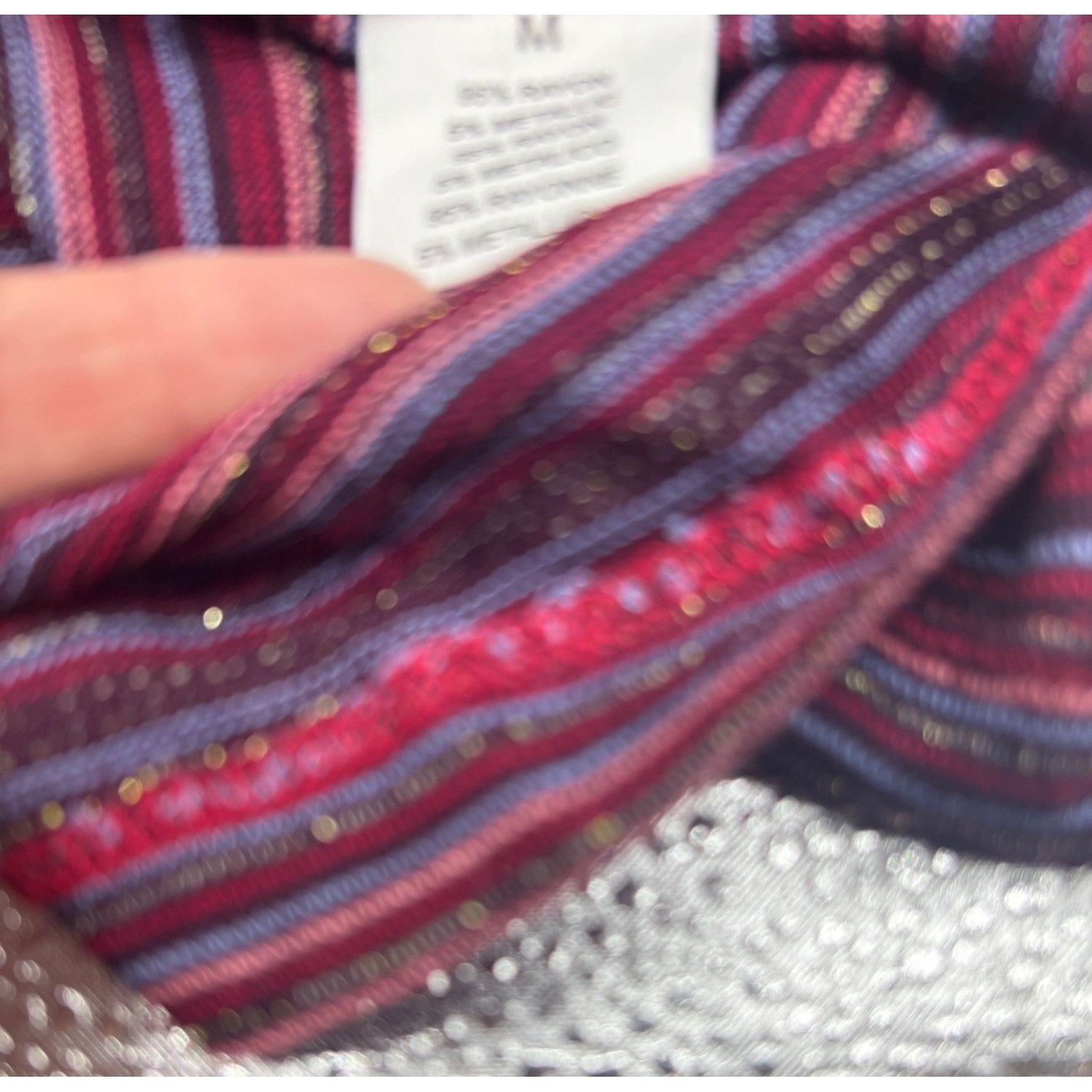 Other Seven7 Women’s Metallic Stripe, Cowl Neck, Dolman Sleeve To Size M / US 6-8 / IT 42-44 - 13 Thumbnail