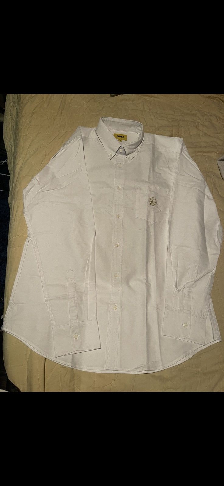 Golf Wang Grand Logo Oxford Shirt White Cotton Long Sleeve Embroidered Size US XL / EU 56 / 4 - 2 Thumbnail