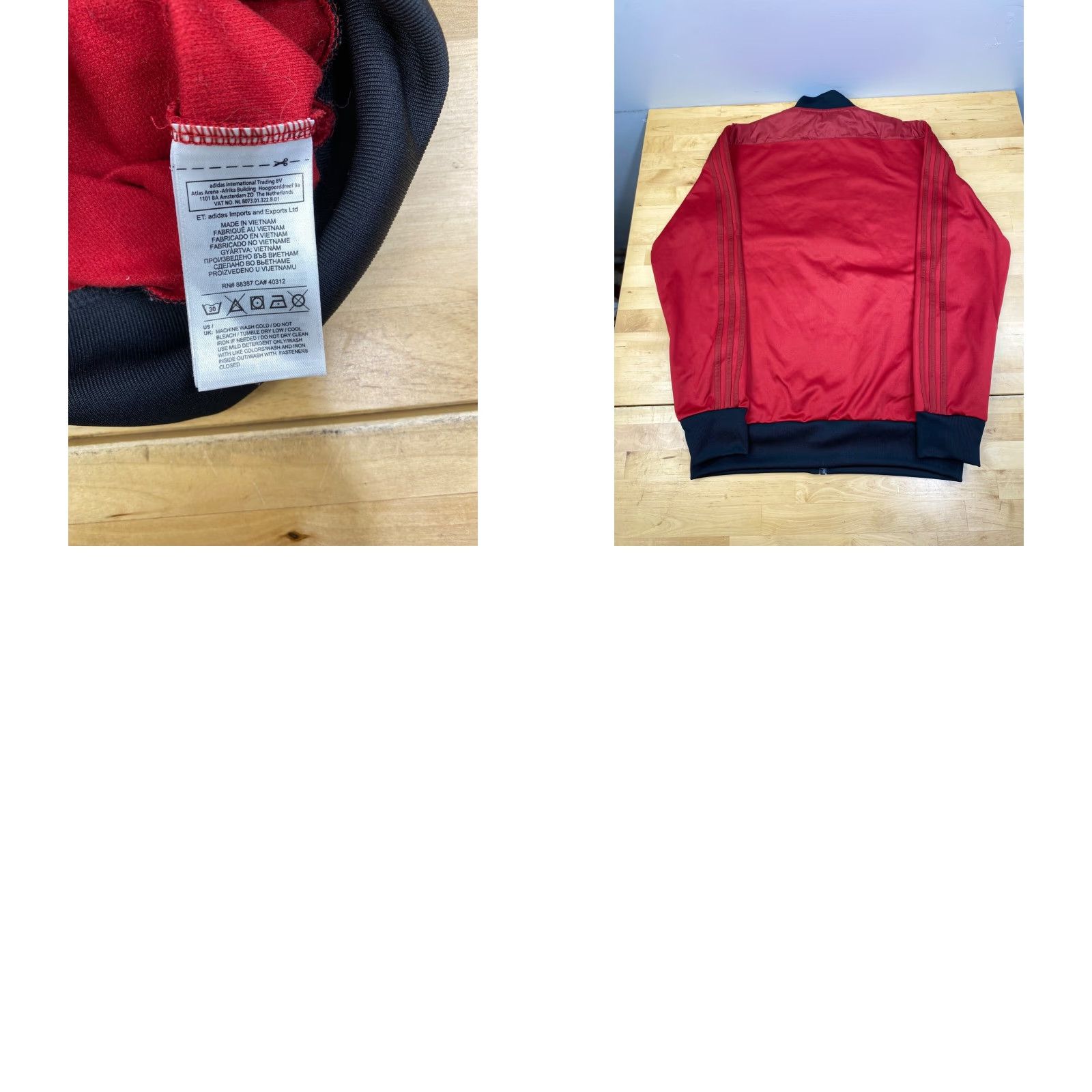 Adidas Adidas AC Milan Jacket Mens Small Red Soccer Full Zip #9892 Size US S / EU 44-46 / 1 - 8 Thumbnail