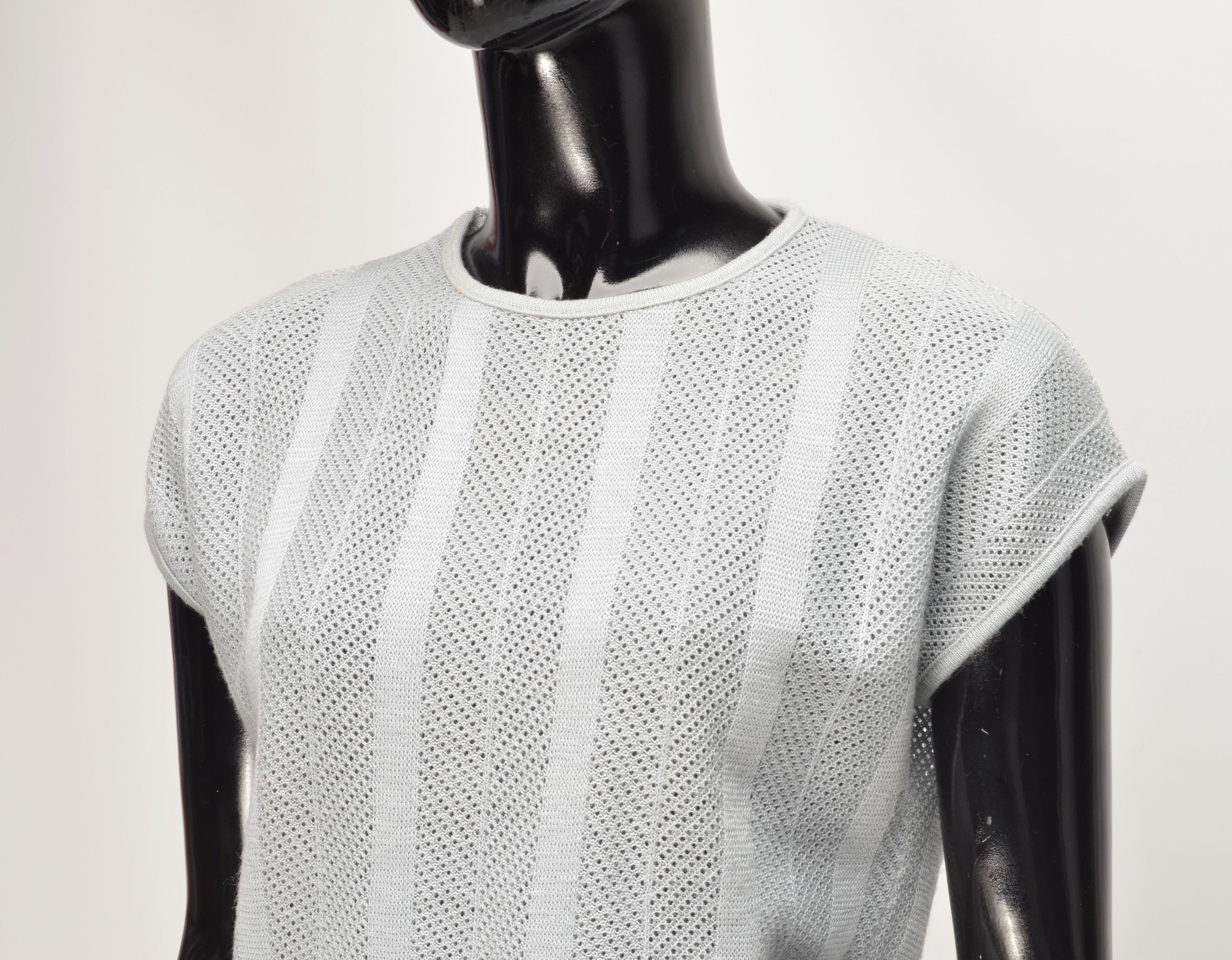 Wolford Vintage Wolford 80's Knitted Gray Retro Top Tee Size XS / US 0-2 / IT 36-38 - 2 Thumbnail