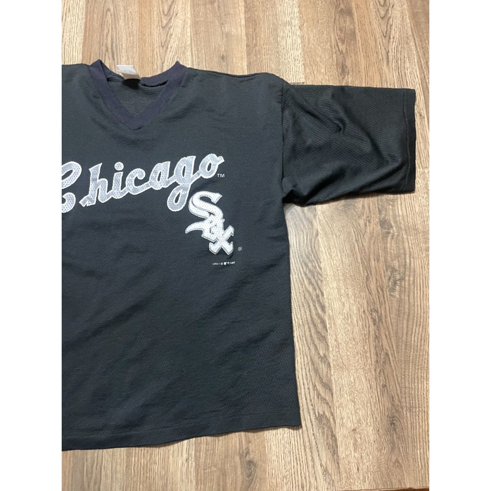 Logo 7 VINTAGE Logo 7 Shirt Men XL Black White Chicago White Sox Jersey Crew Neck Short Sleeve Cotton Logo 7 Logo 7 Men XL White Sox Vintage Size US XL / EU 56 / 4 - 4 Thumbnail
