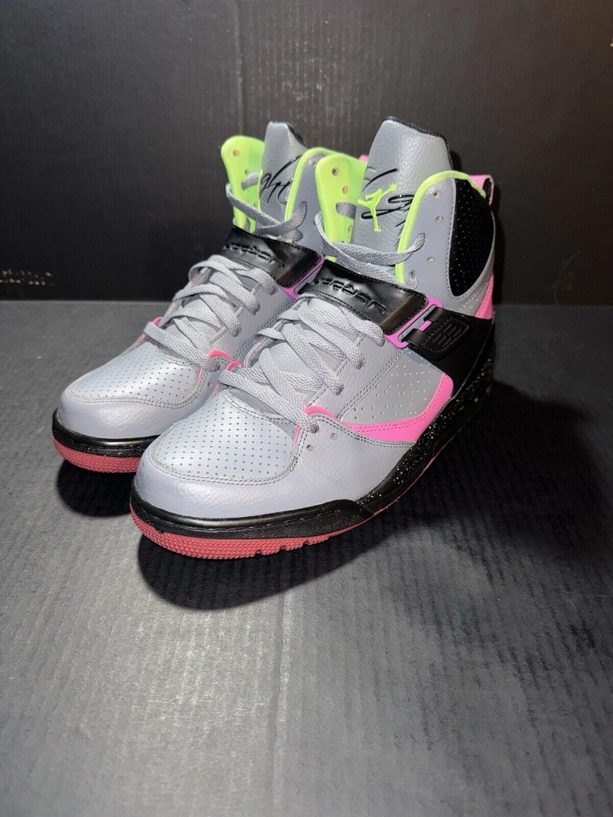 Jordan Brand Nike Air Jordan Flight 45 High Grey Lime 616816-037 Sz 10 Size US 10 / EU 43 - 4 Thumbnail