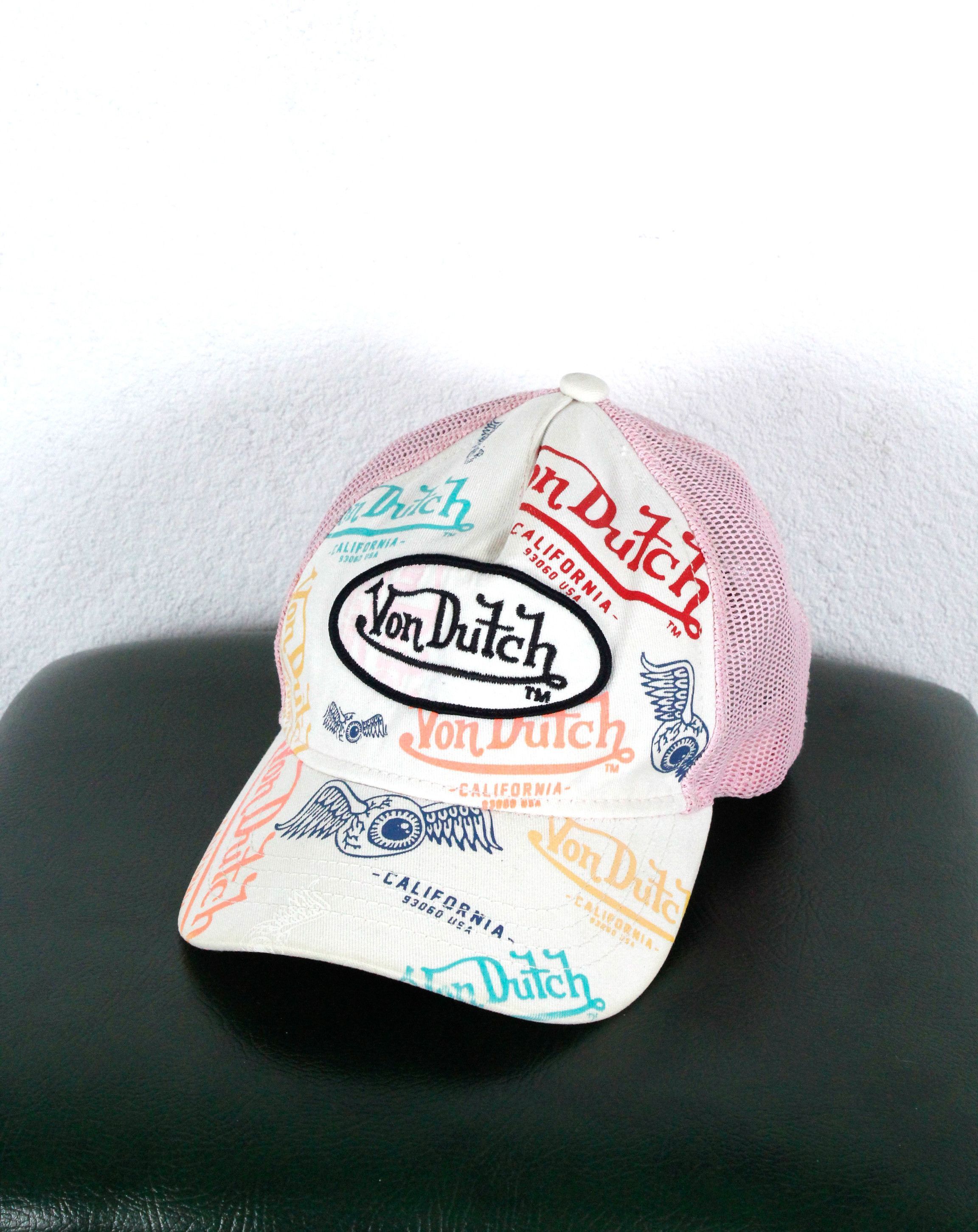 Von Dutch Von Dutch Logo Pink Y2K Trucker Cap Hat 00s Size ONE SIZE - 1 Thumbnail