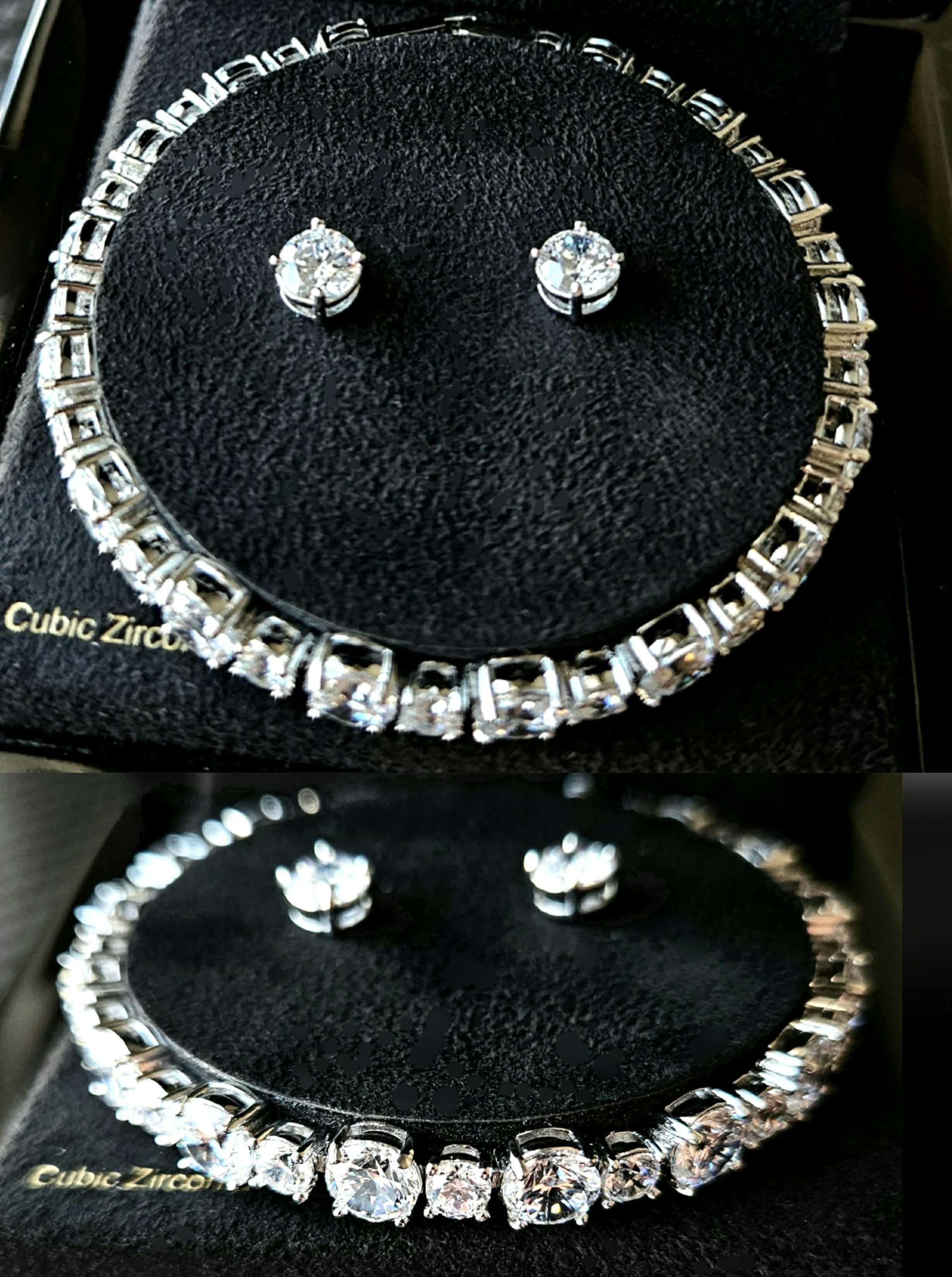 Givenchy 💎Crystal Cubic Silver Tennis Bracelet Size ONE SIZE - 1 Thumbnail