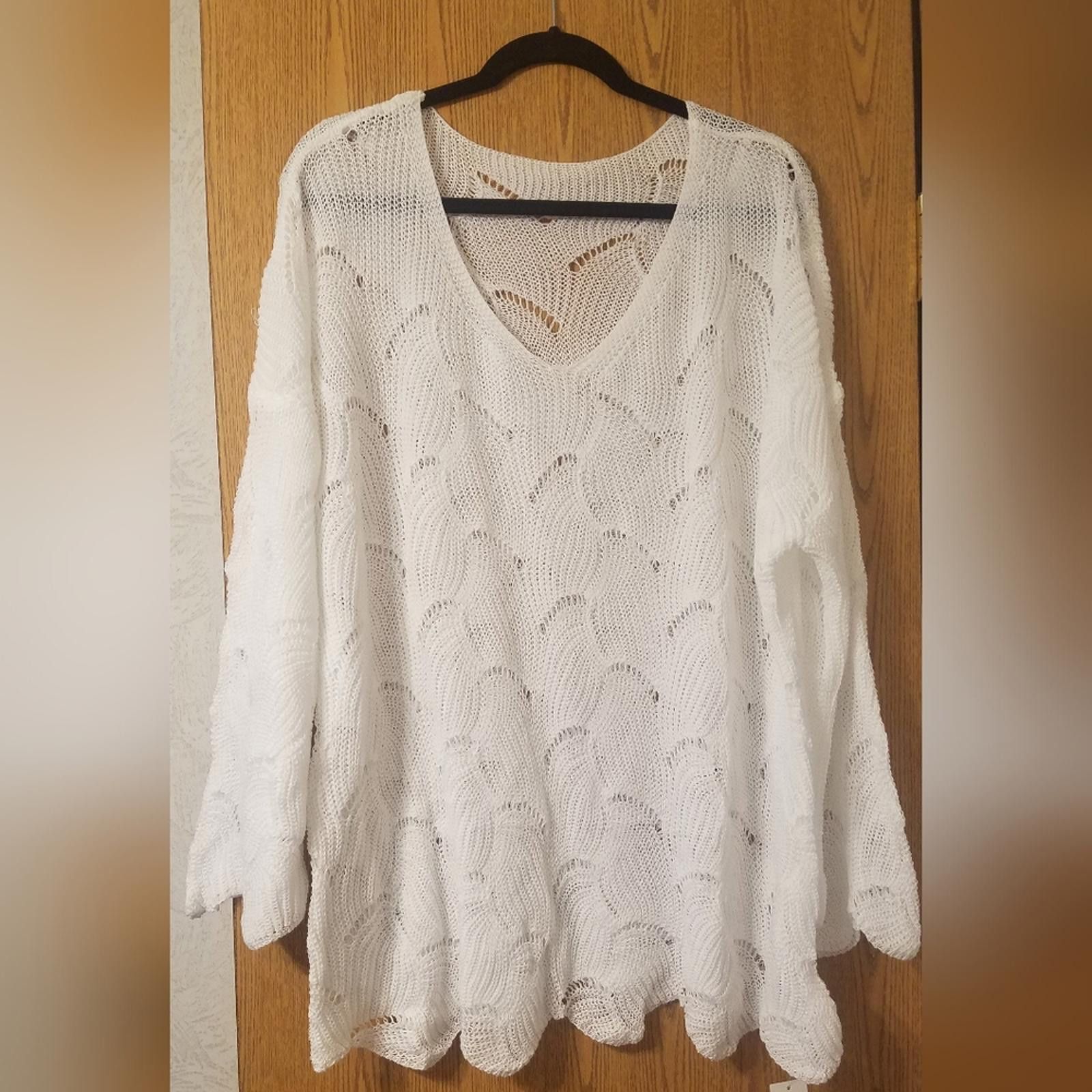 Other NWT Cupshe White Knit Sweater Large Size L / US 10 / IT 46 - 1 Thumbnail