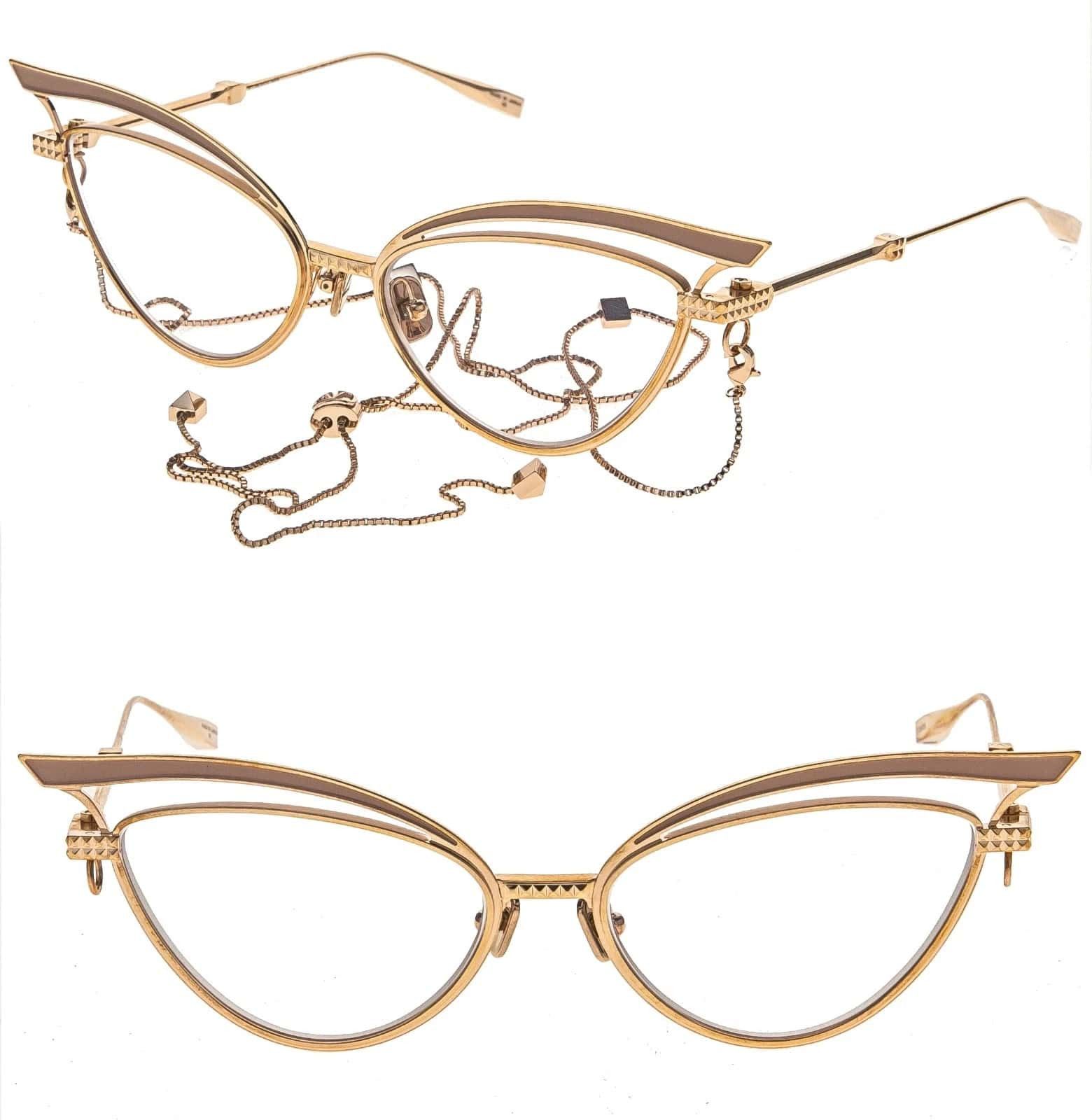 Valentino VALENTINO V-GLASSLINER VLX118 Gold Chain Pink VLX 118F Size ONE SIZE - 1 Thumbnail